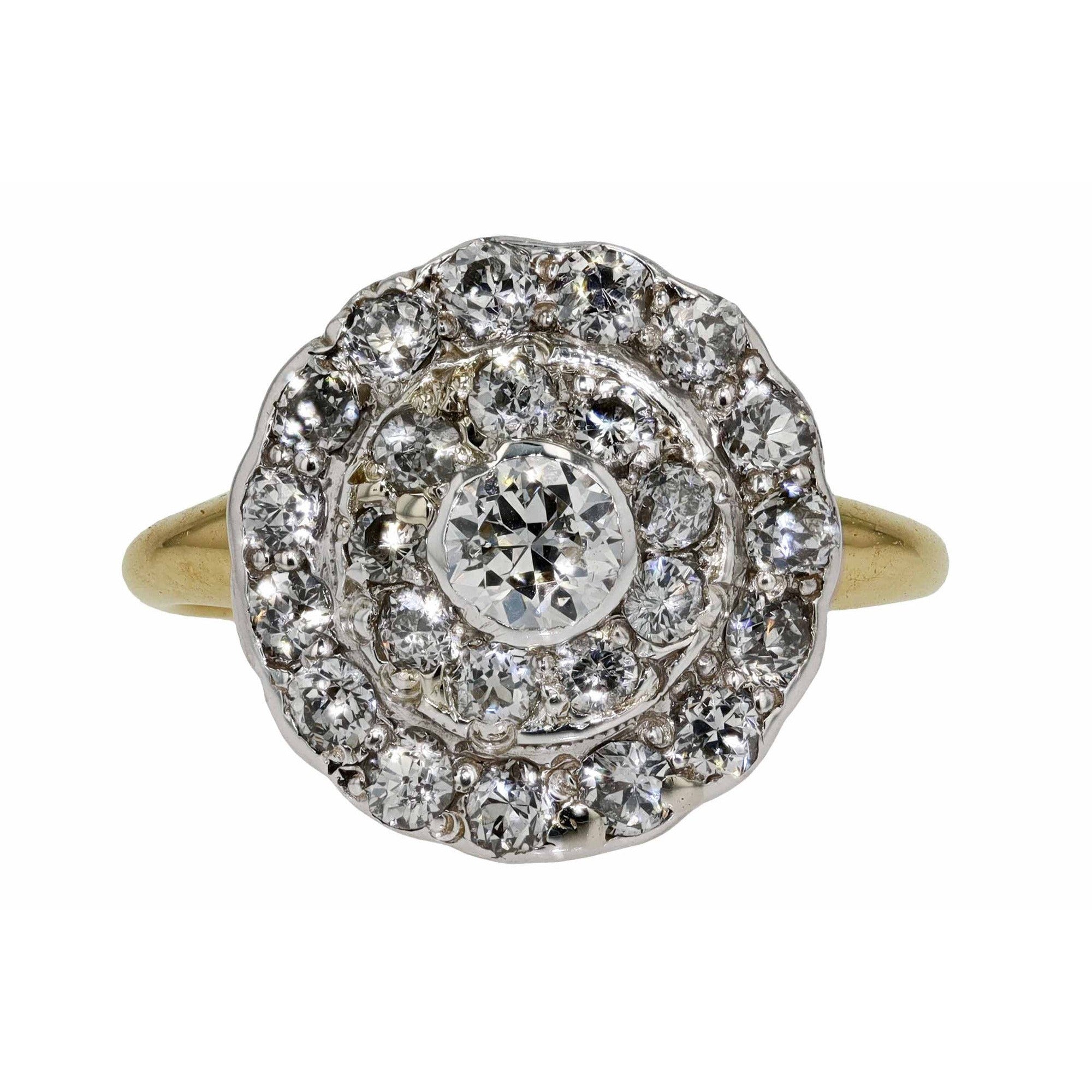 100 Year Old Victorian Diamond Cluster Engagement Ring