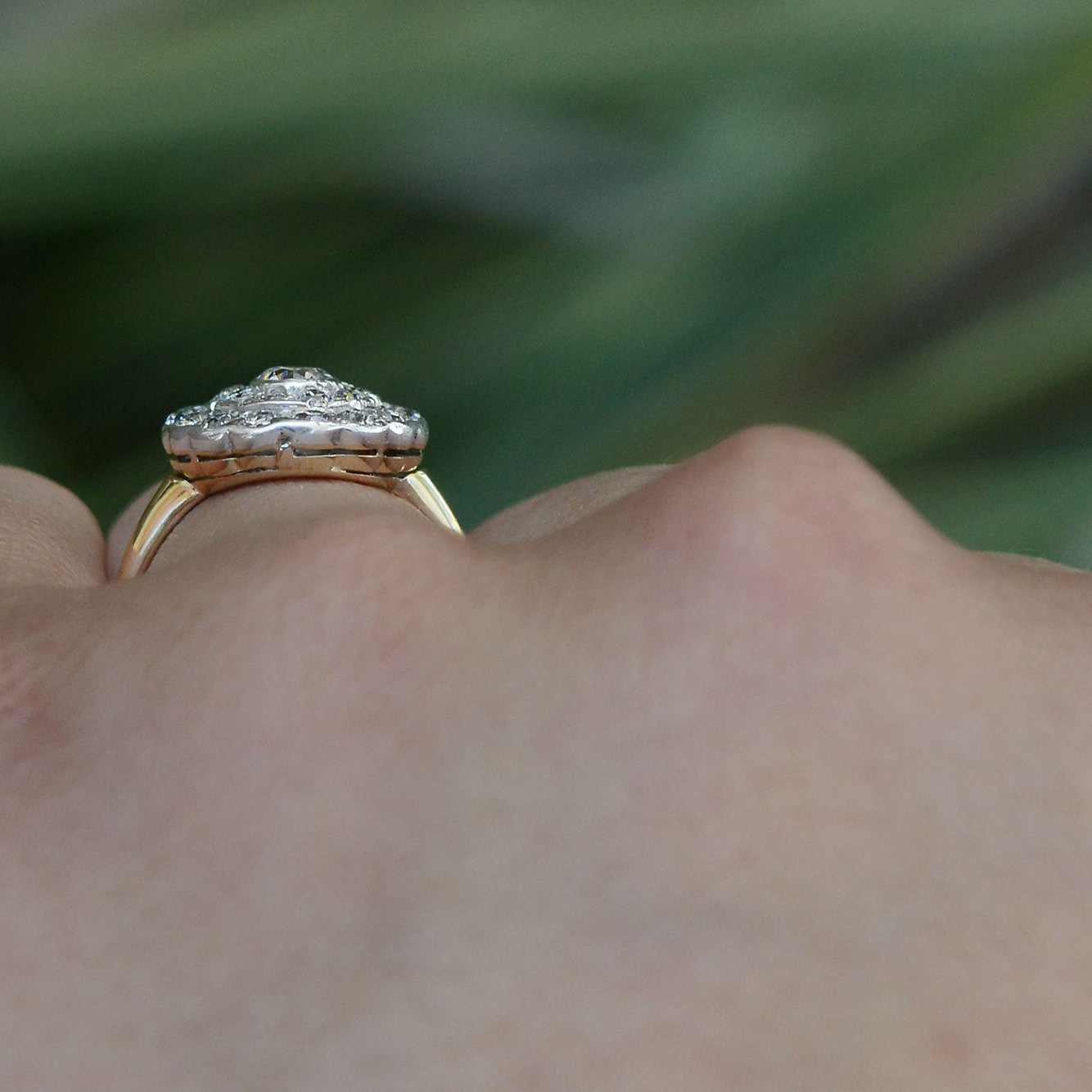 100 Year Old Victorian Diamond Cluster Engagement Ring