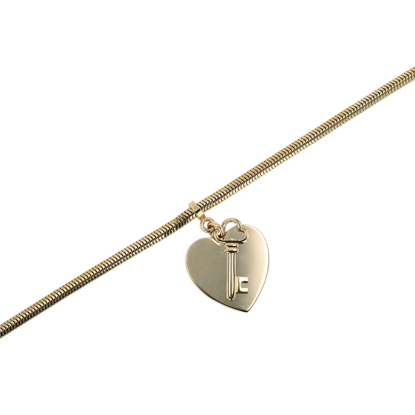 Vintage Yellow Gold Key To My Heart Charm Bracelet