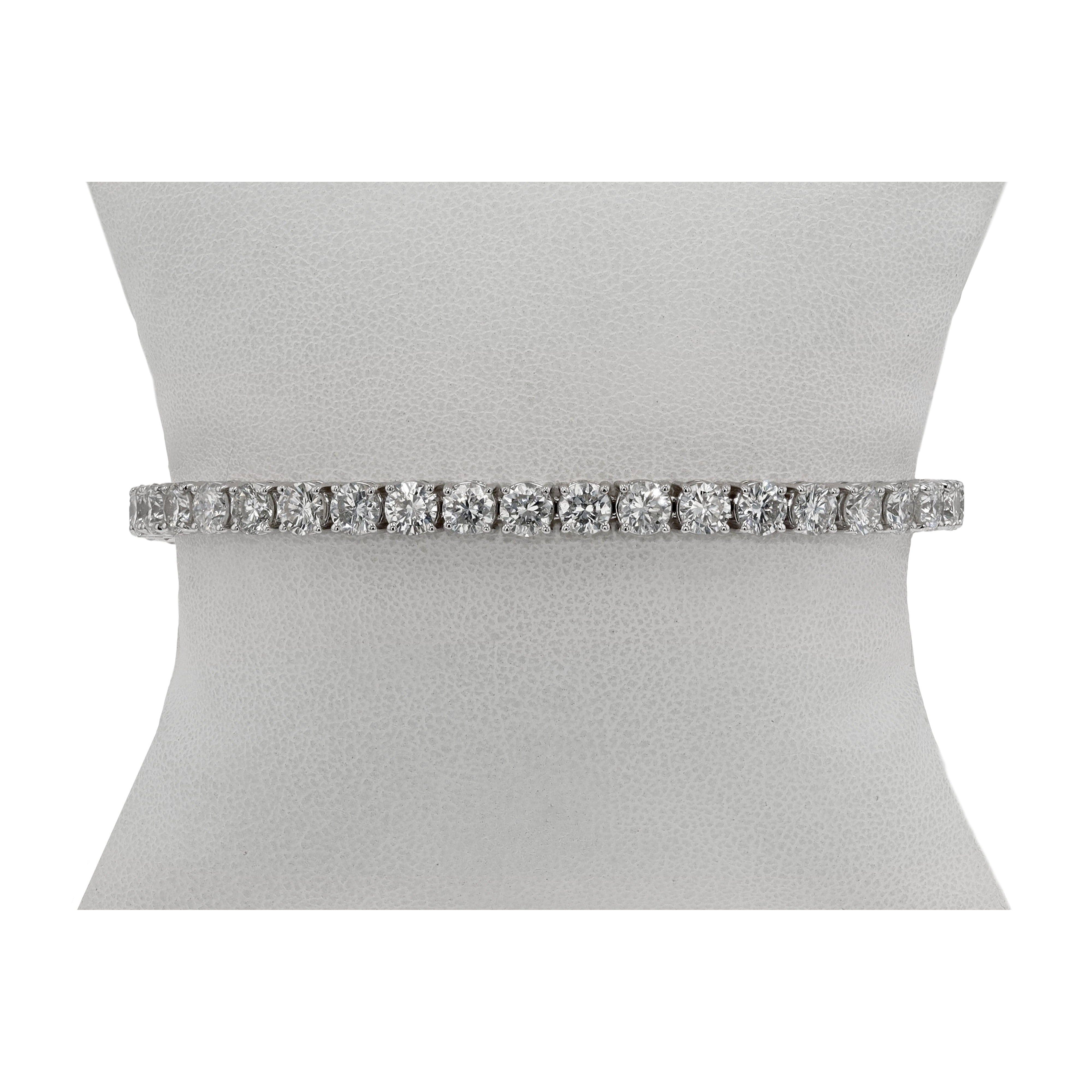 14.23 Carats Round Diamond Tennis Bracelet