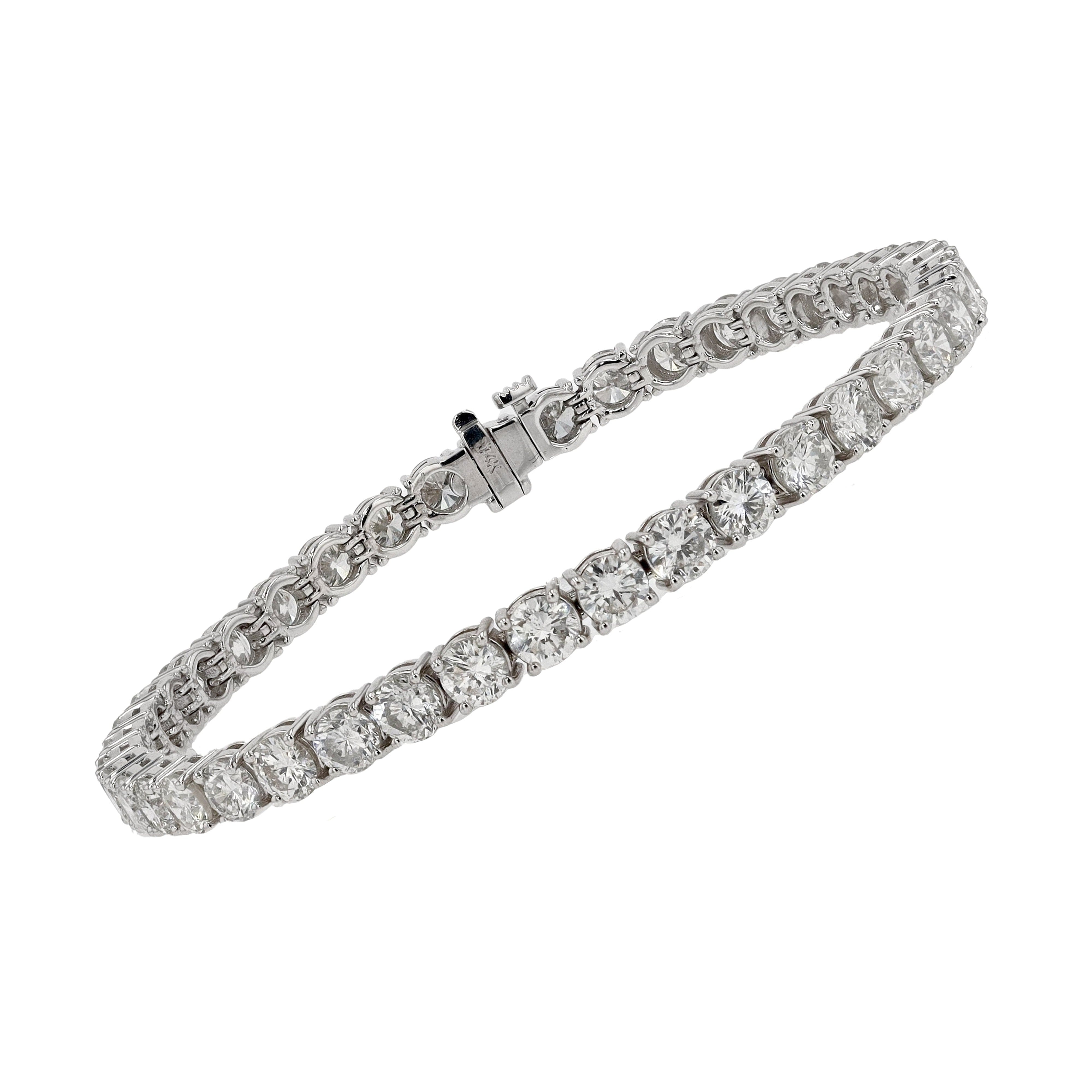 14.23 Carats Round Diamond Tennis Bracelet