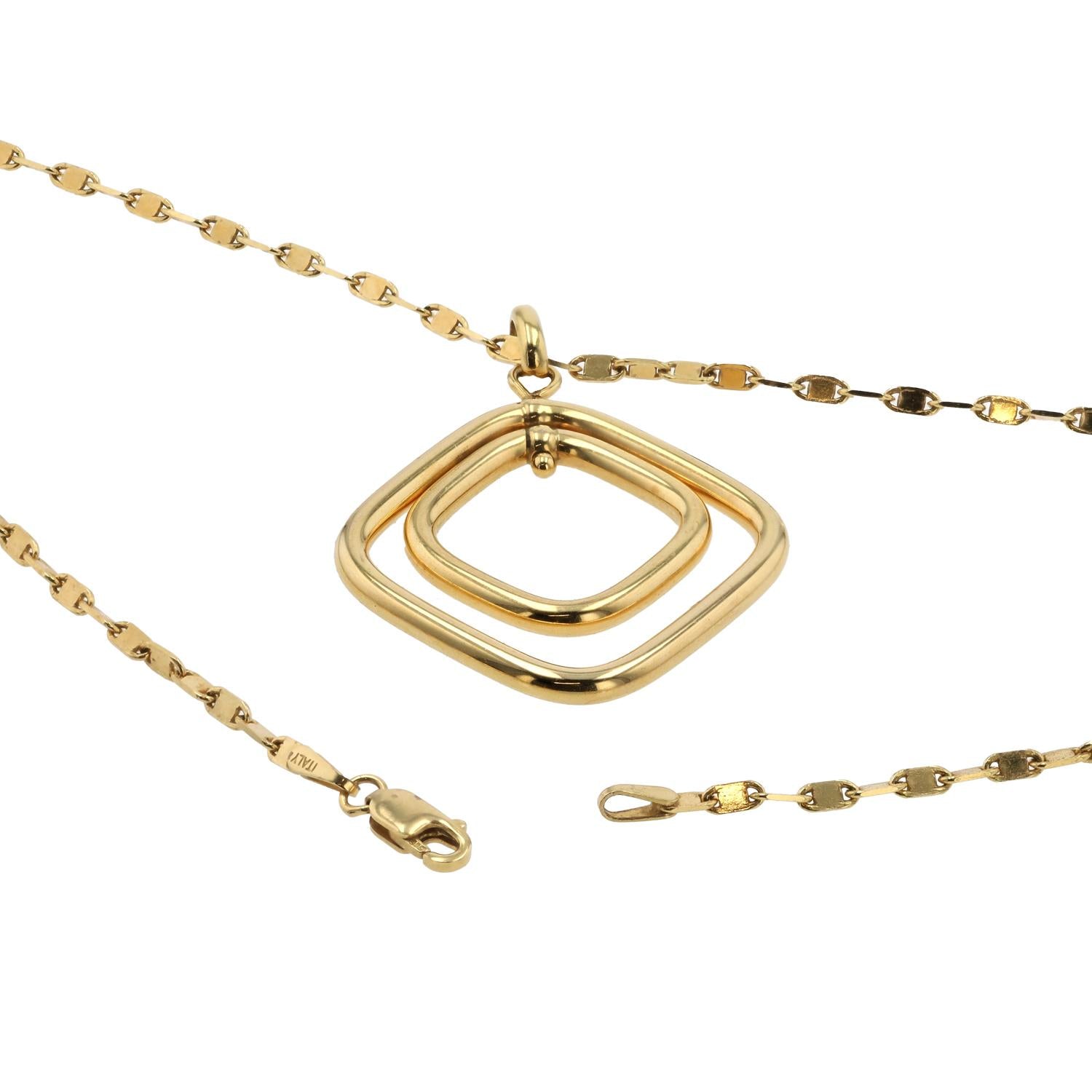 Vintage Italian 14k Gold Vintage Articulating Pendant Necklace