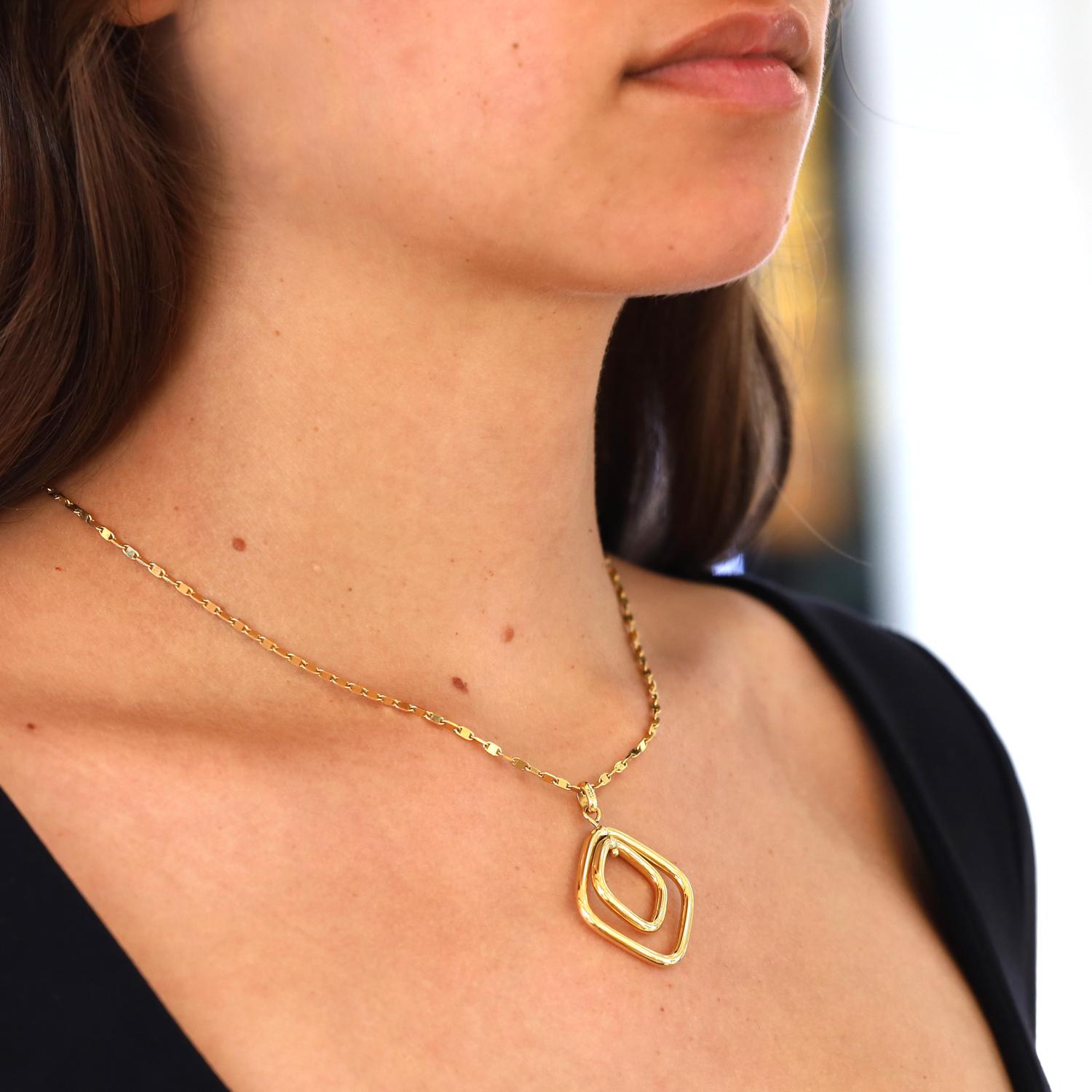 Vintage Italian 14k Gold Vintage Articulating Pendant Necklace