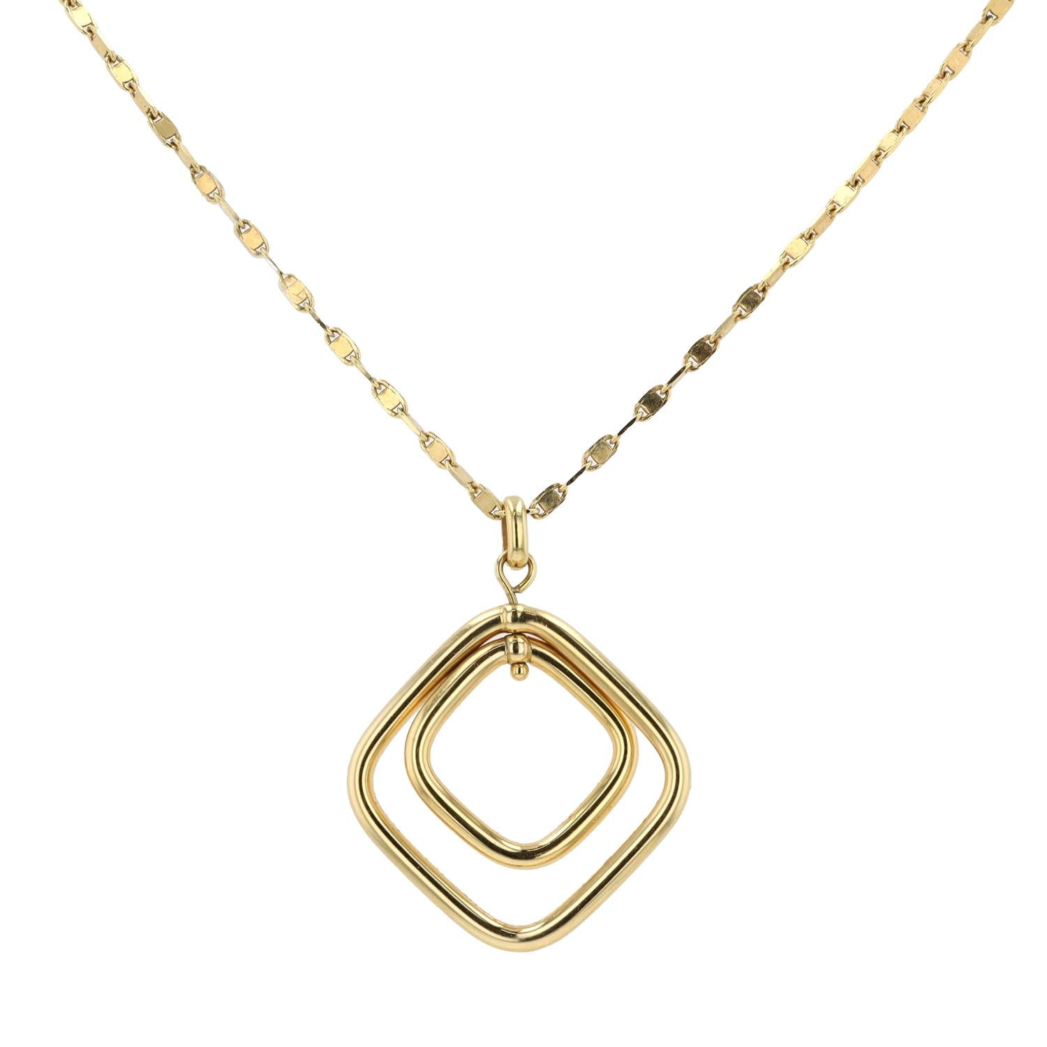 Vintage Italian 14k Gold Vintage Articulating Pendant Necklace