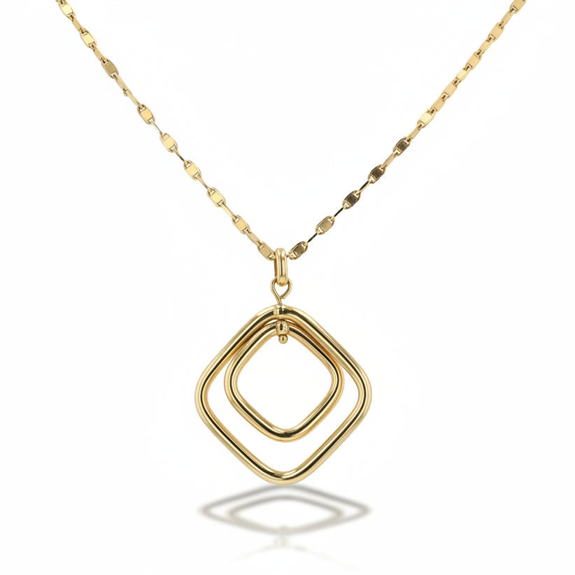 Vintage Italian 14k Gold Vintage Articulating Pendant Necklace