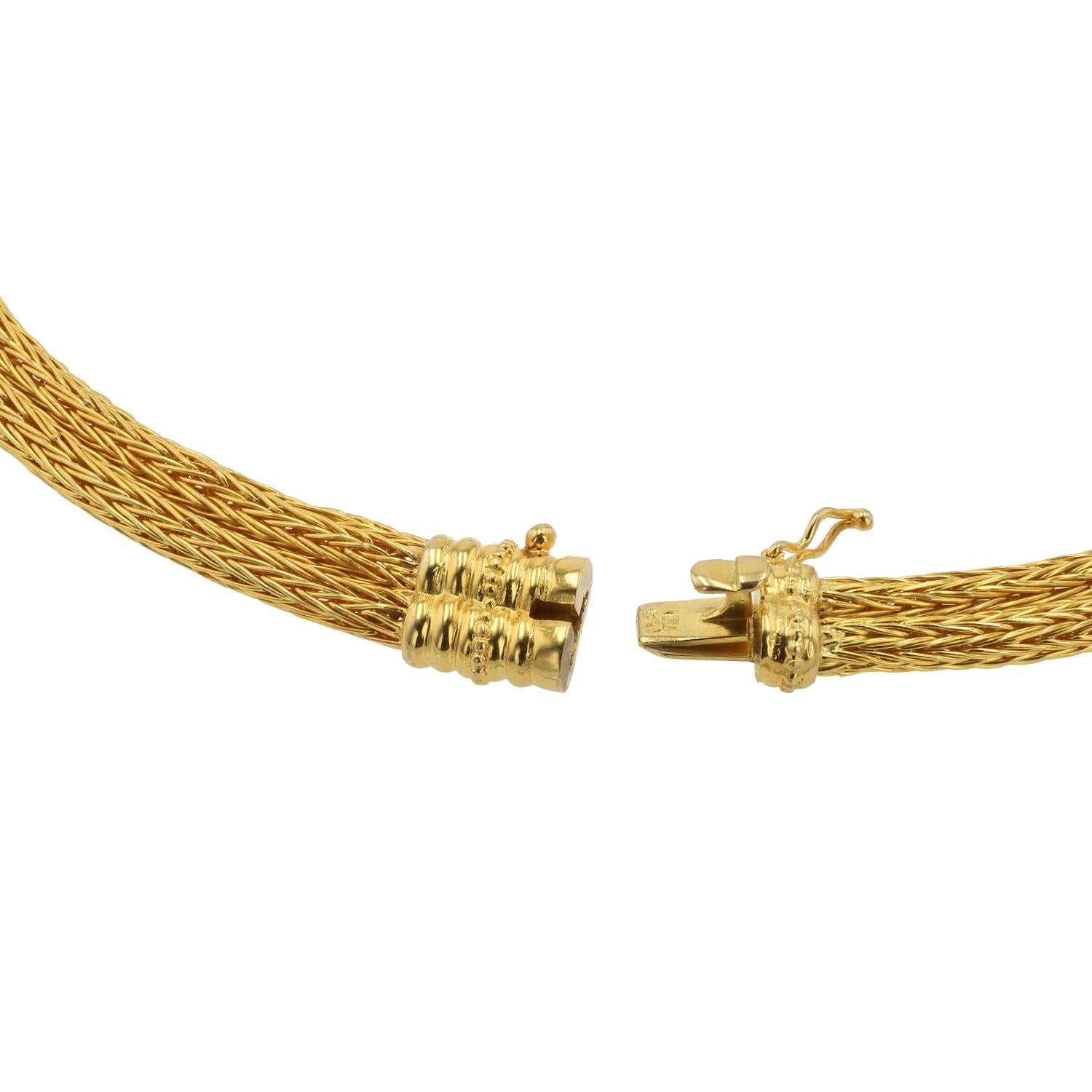 Estate 18k Gold Byzantine Etruscan Hercules Knot Heavy Rope Necklace