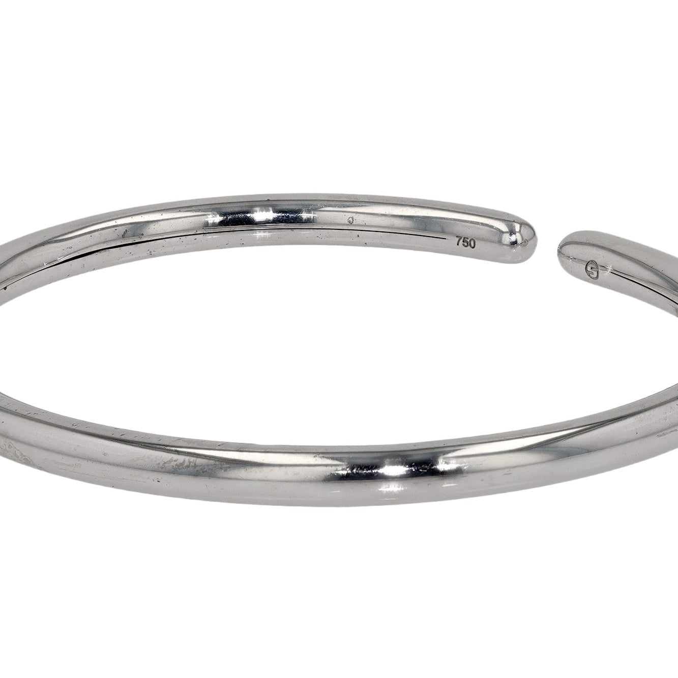 18k White Gold Modern Cuff Bangle Bracelet