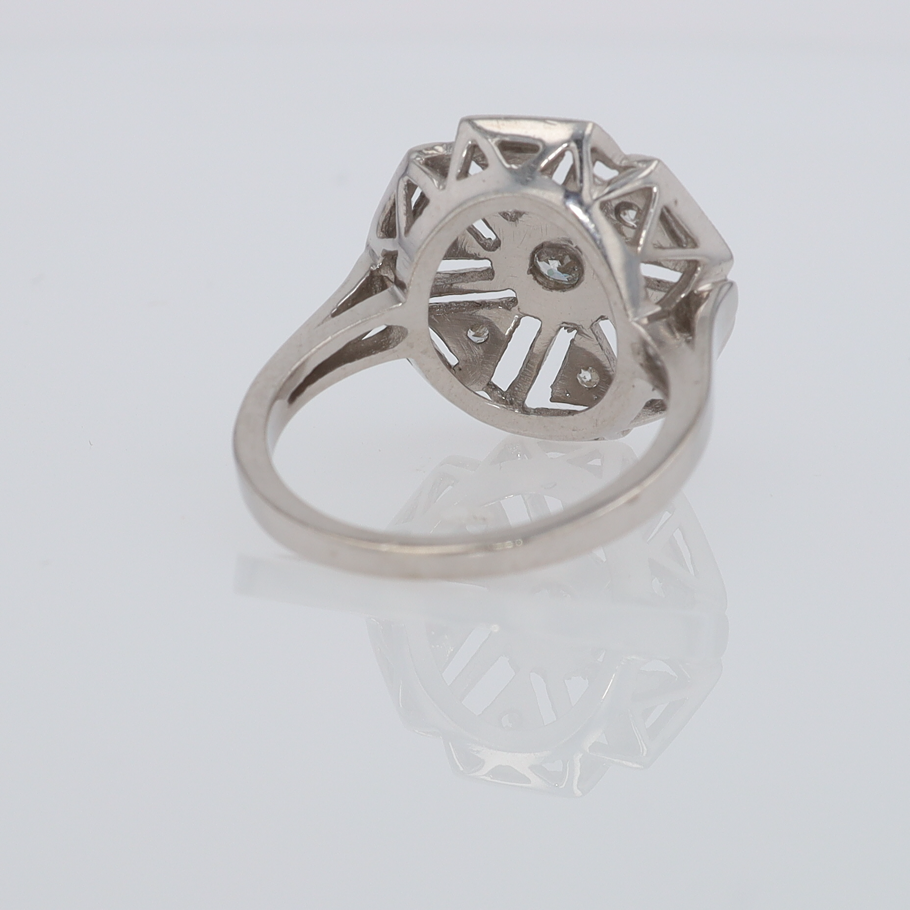 1920's Art Deco Diamond Cluster Engagement Ring