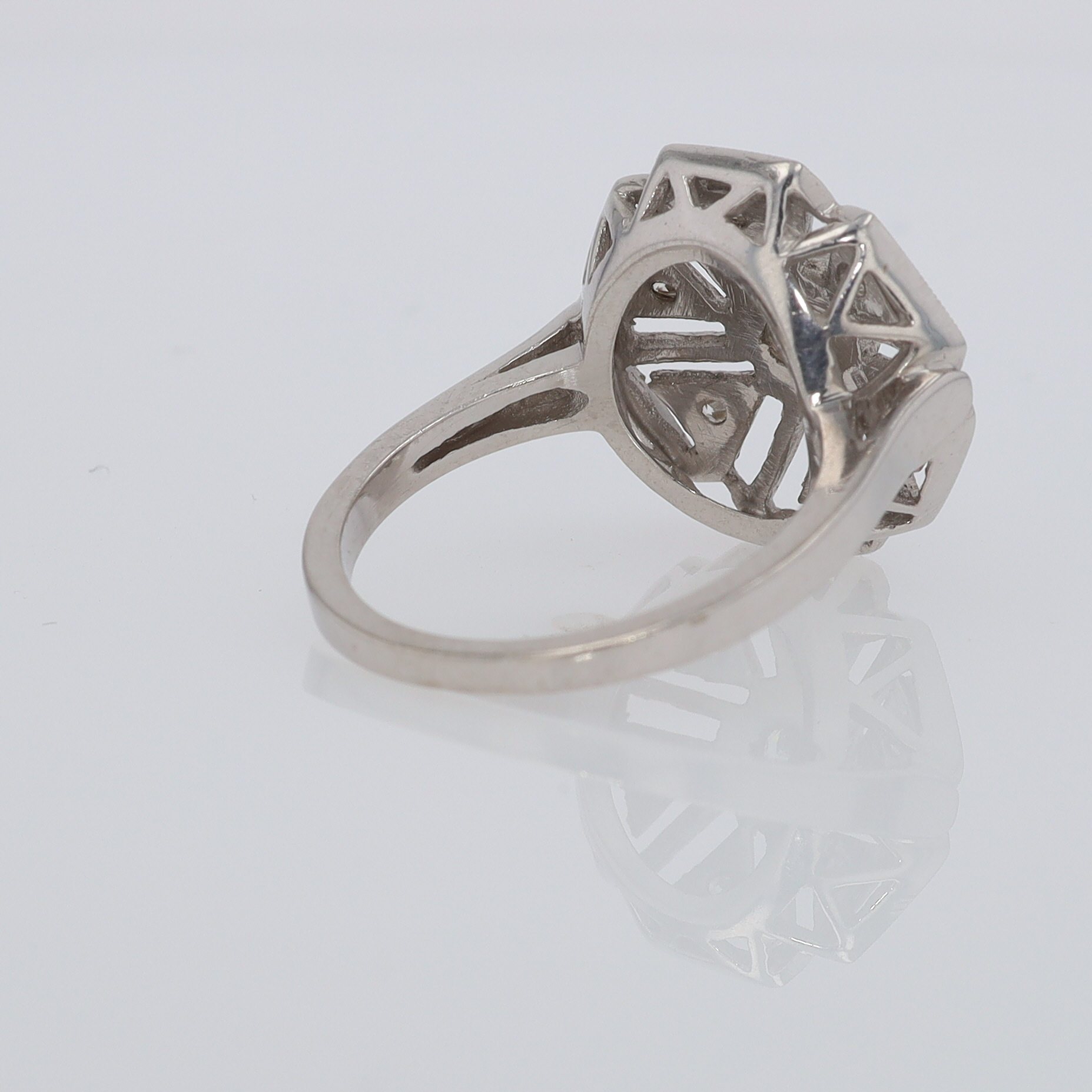 1920's Art Deco Diamond Cluster Engagement Ring