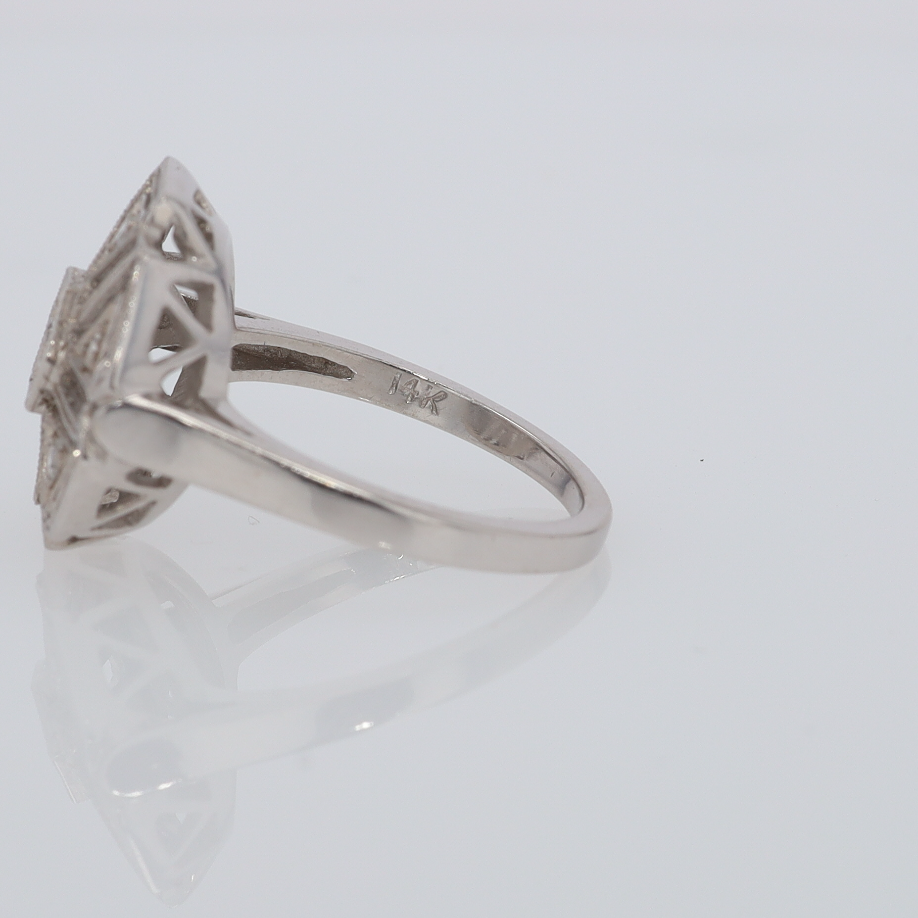 1920's Art Deco Diamond Cluster Engagement Ring