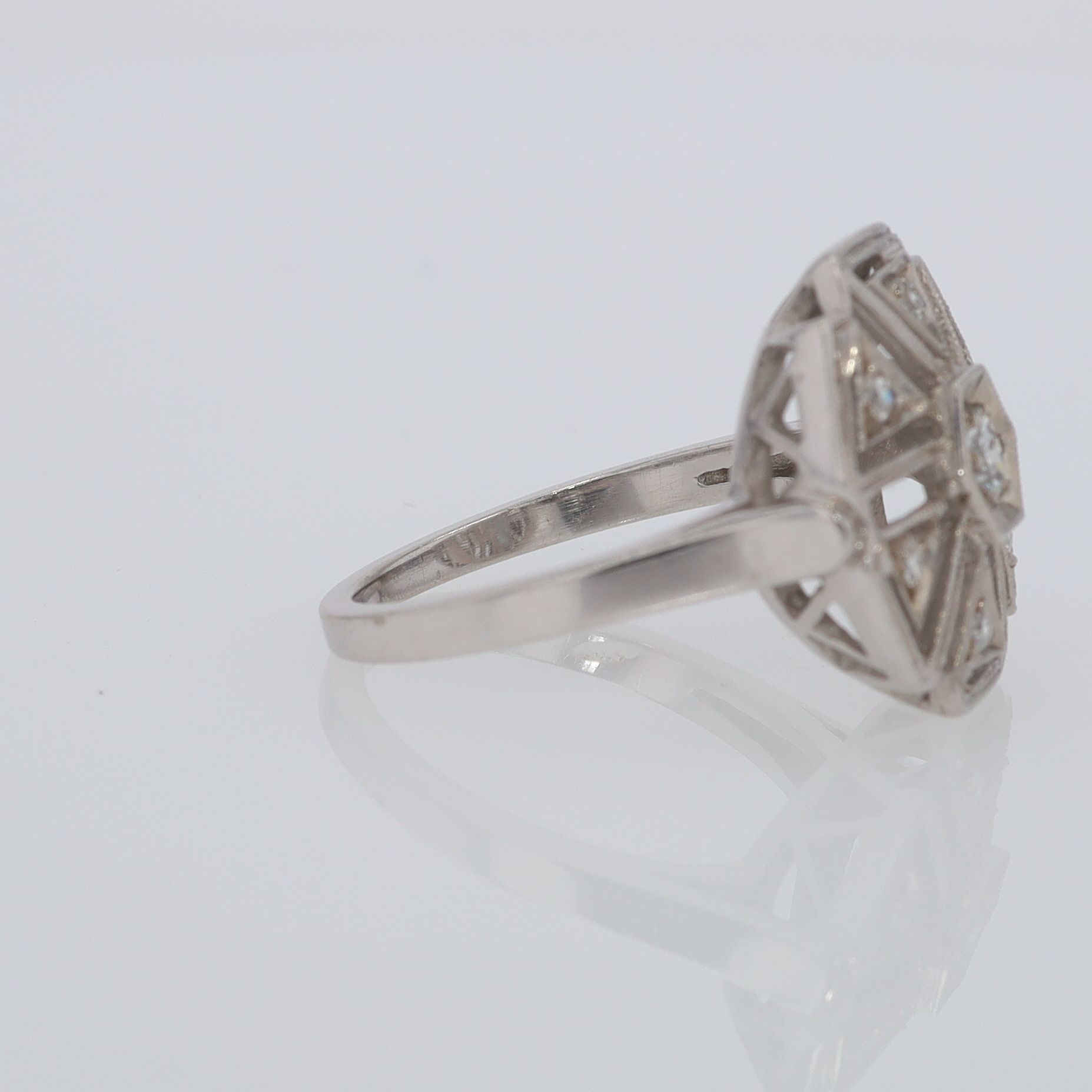 1920's Art Deco Diamond Cluster Engagement Ring