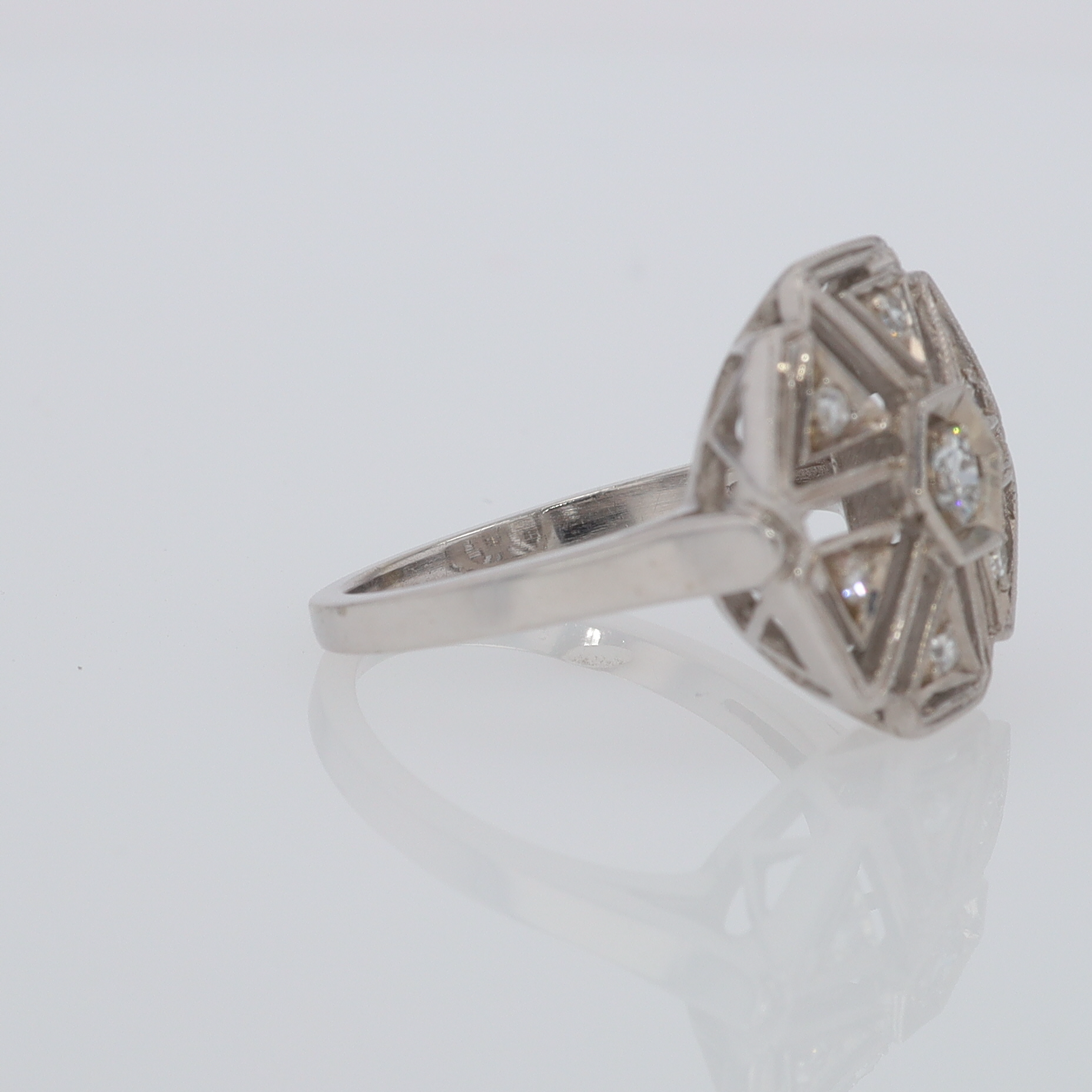 1920's Art Deco Diamond Cluster Engagement Ring
