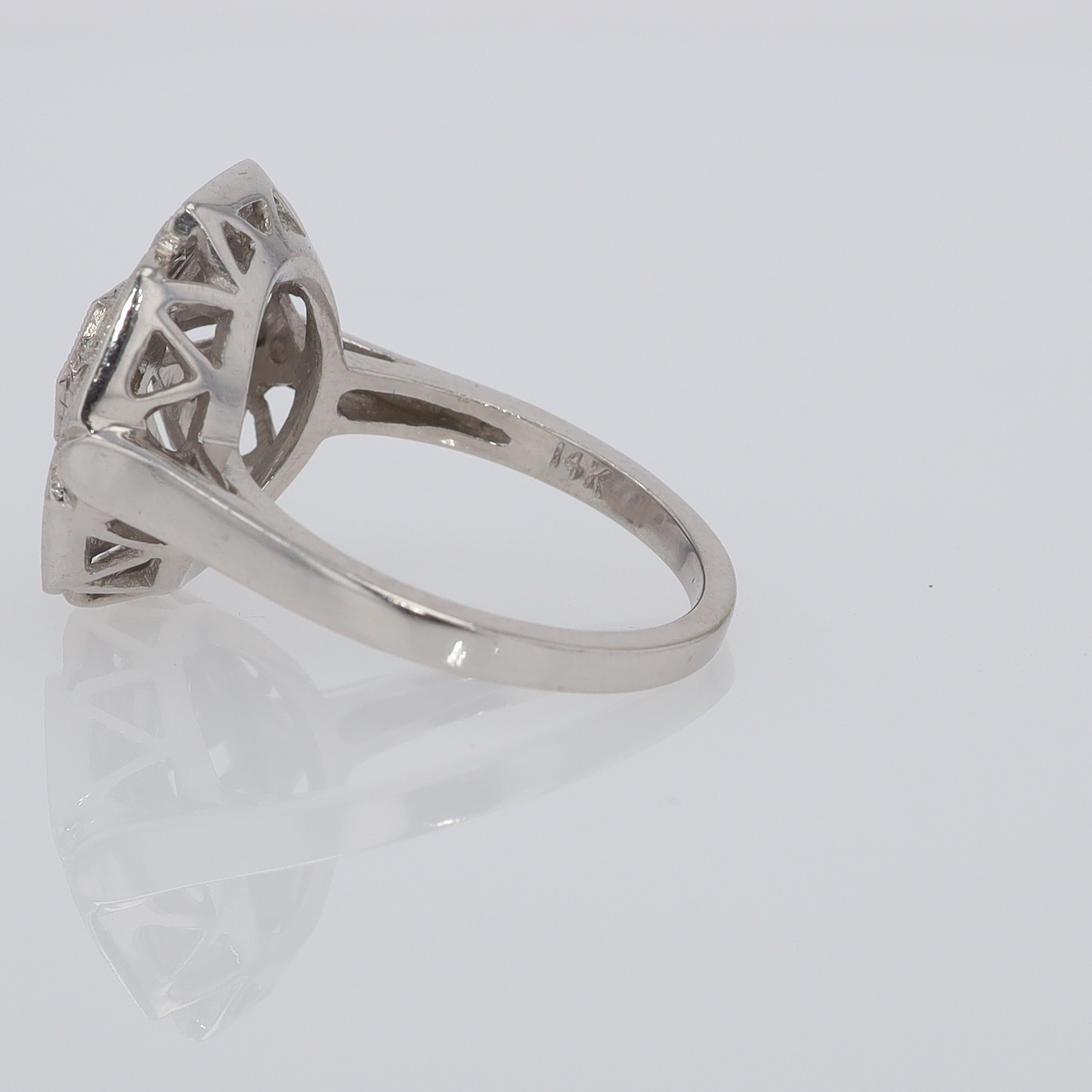 1920's Art Deco Diamond Cluster Engagement Ring