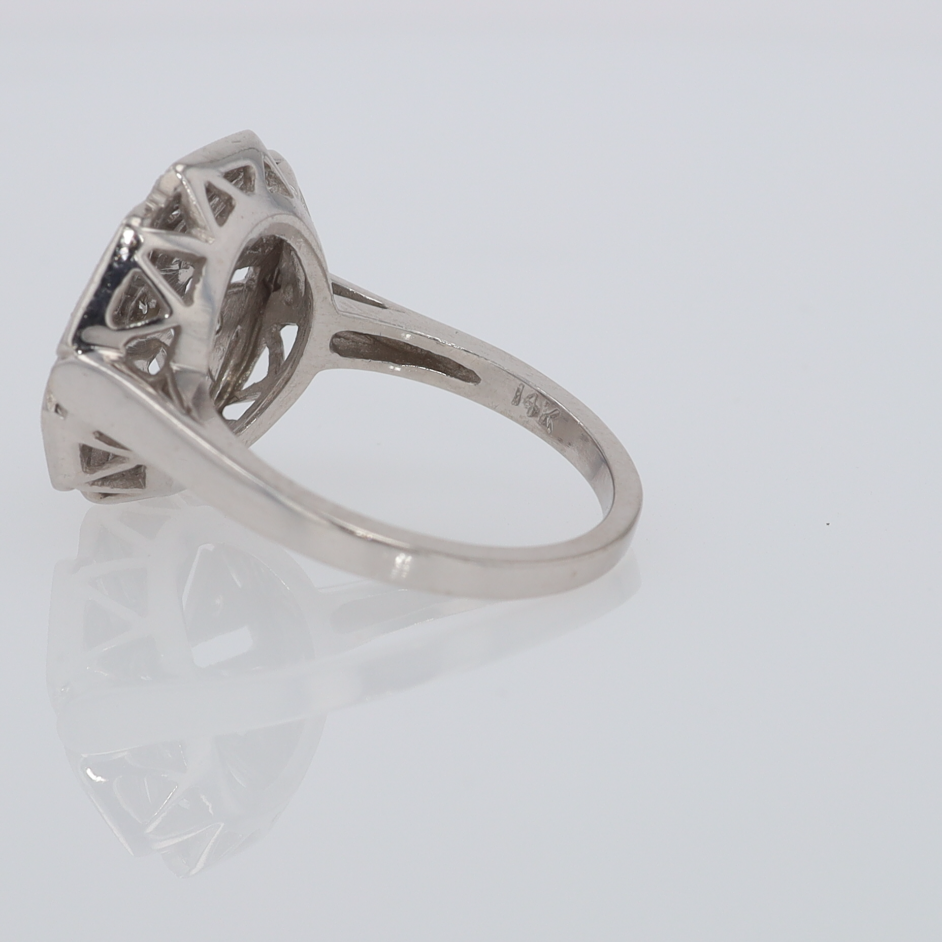 1920's Art Deco Diamond Cluster Engagement Ring