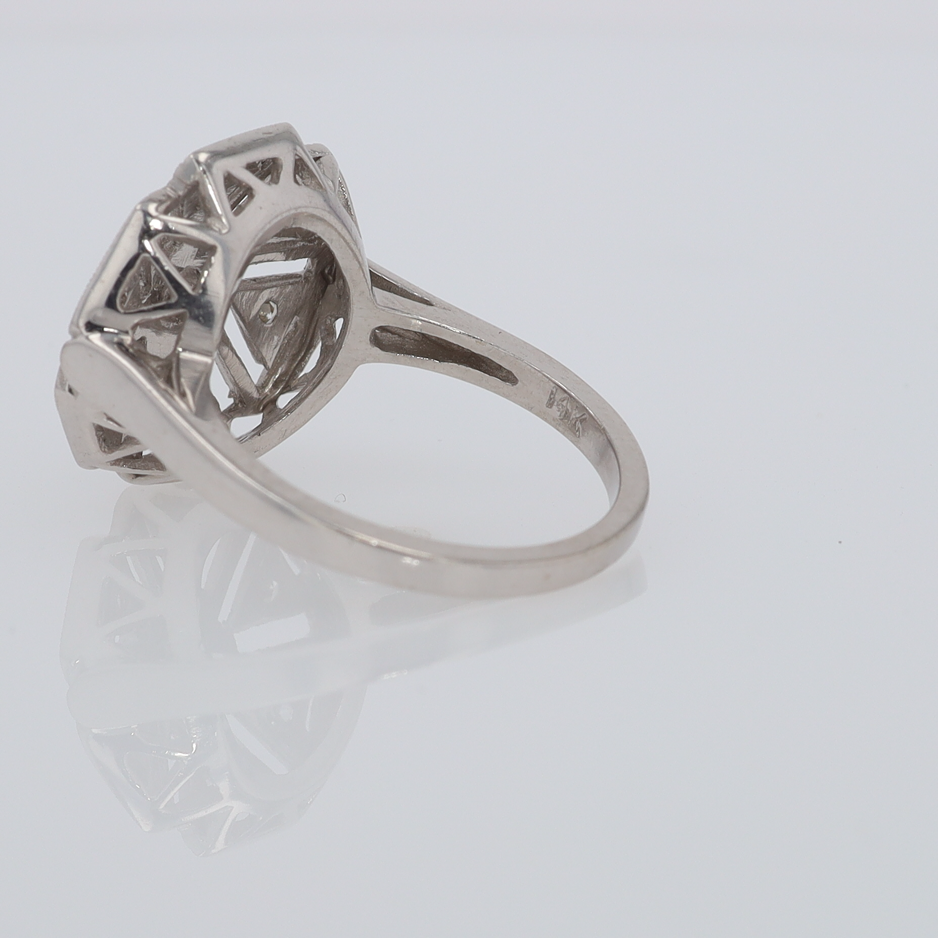 1920's Art Deco Diamond Cluster Engagement Ring