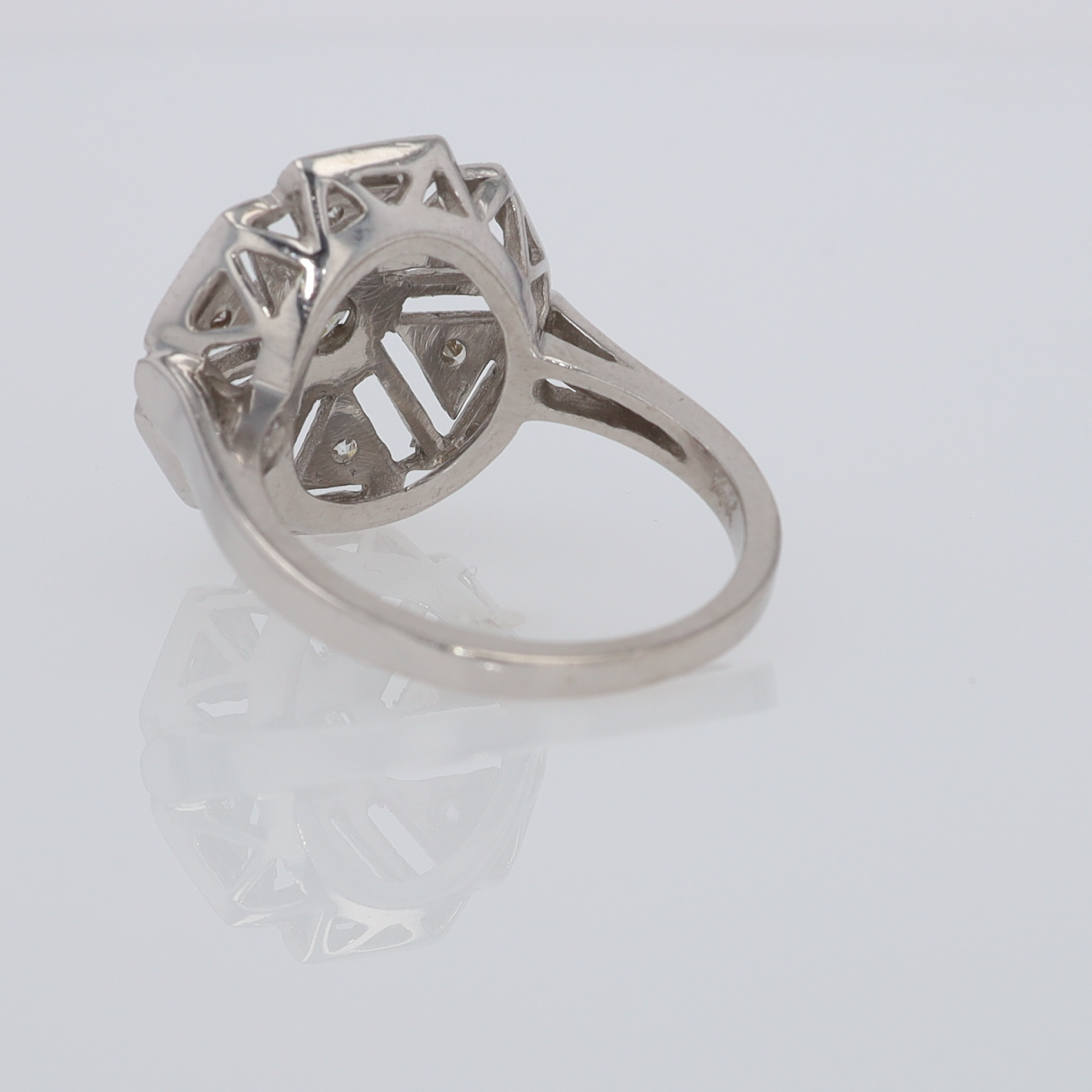 1920's Art Deco Diamond Cluster Engagement Ring