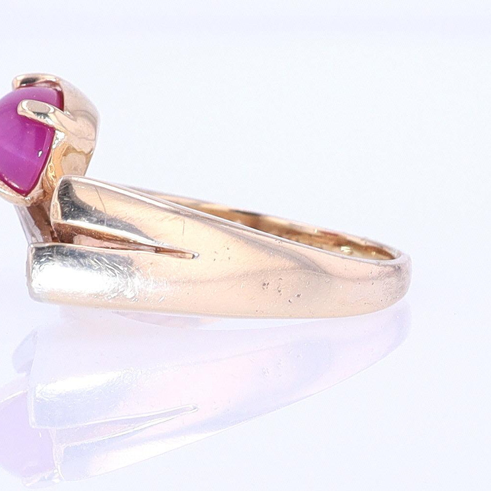 1950s Mid Century Space Age Pink Star Sapphire Cocktail Ring