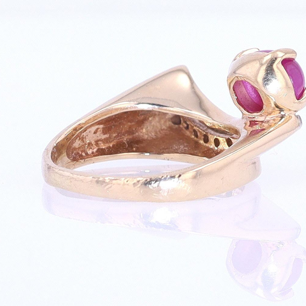 1950s Mid Century Space Age Pink Star Sapphire Cocktail Ring