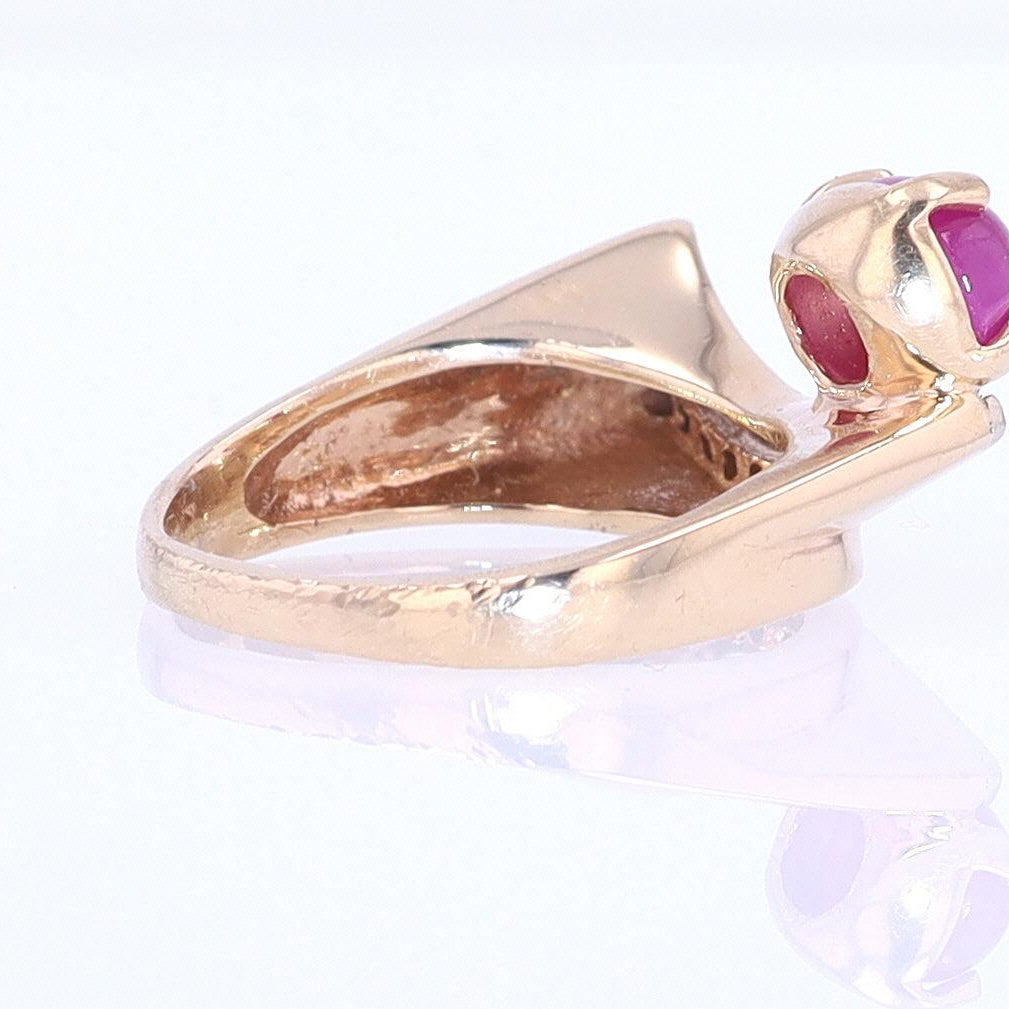 1950s Mid Century Space Age Pink Star Sapphire Cocktail Ring
