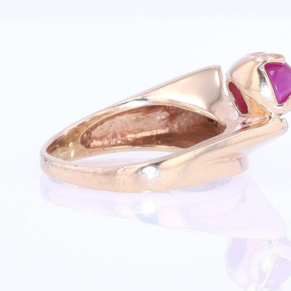 1950s Mid Century Space Age Pink Star Sapphire Cocktail Ring