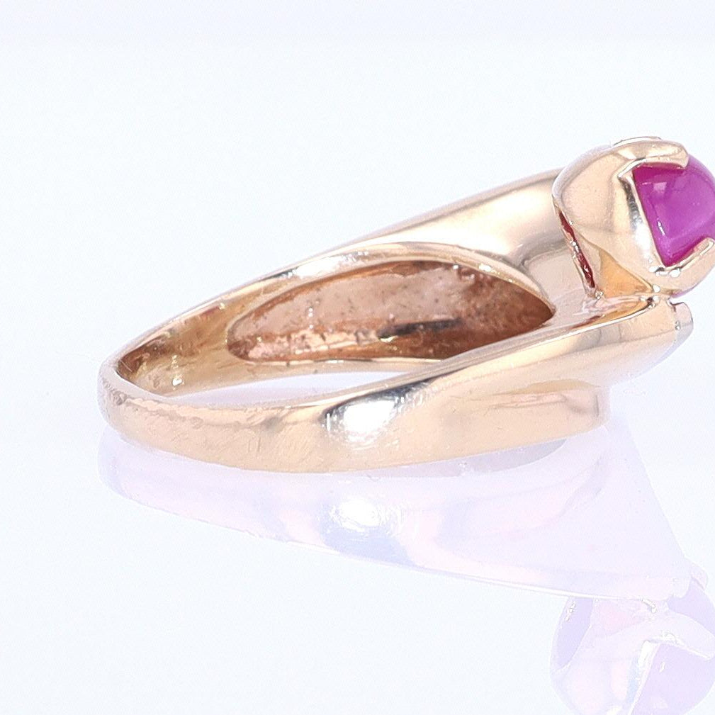 1950s Mid Century Space Age Pink Star Sapphire Cocktail Ring