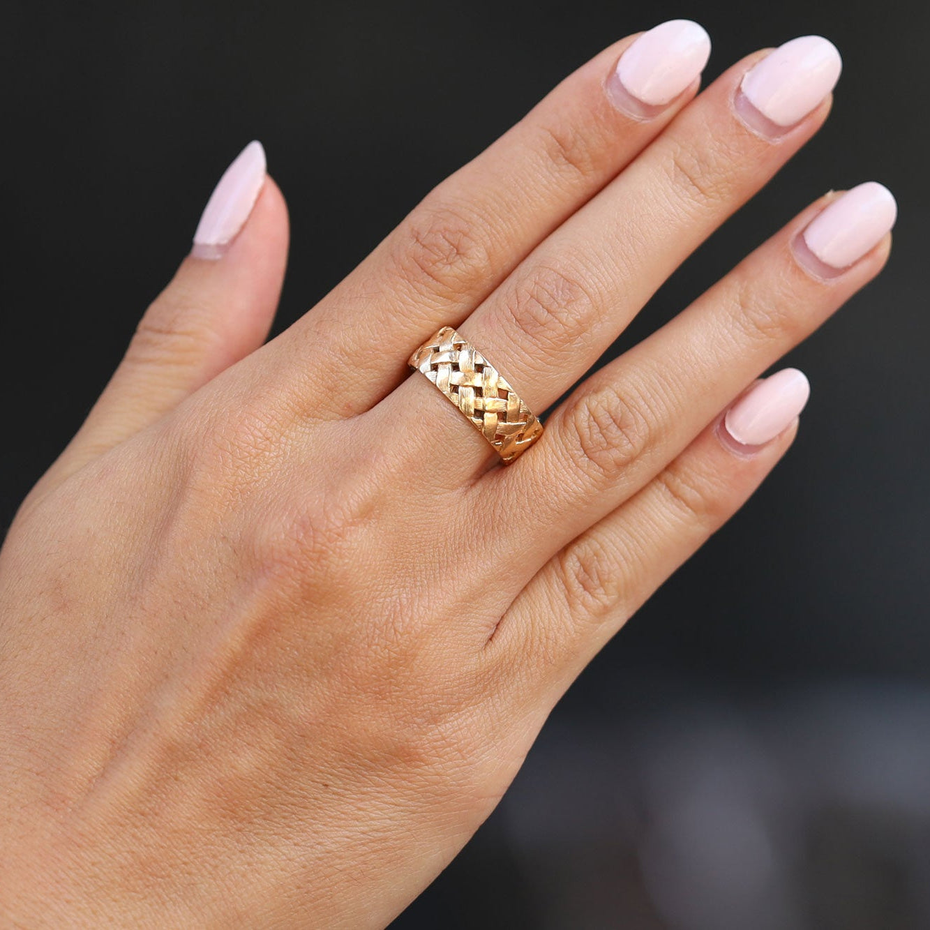 1960s Vintage Yellow Gold Braided Band