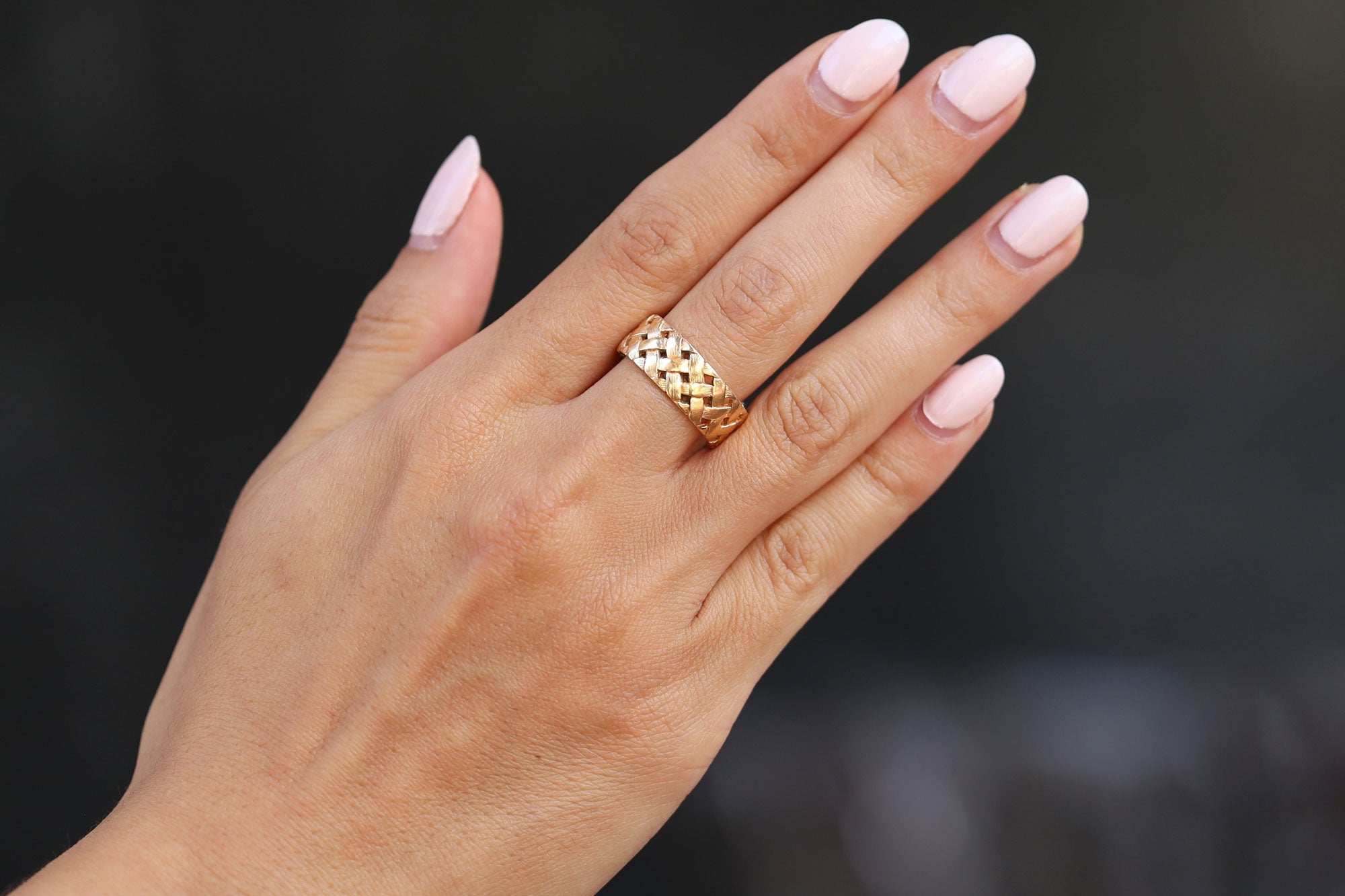 1960s Vintage Yellow Gold Braided Band