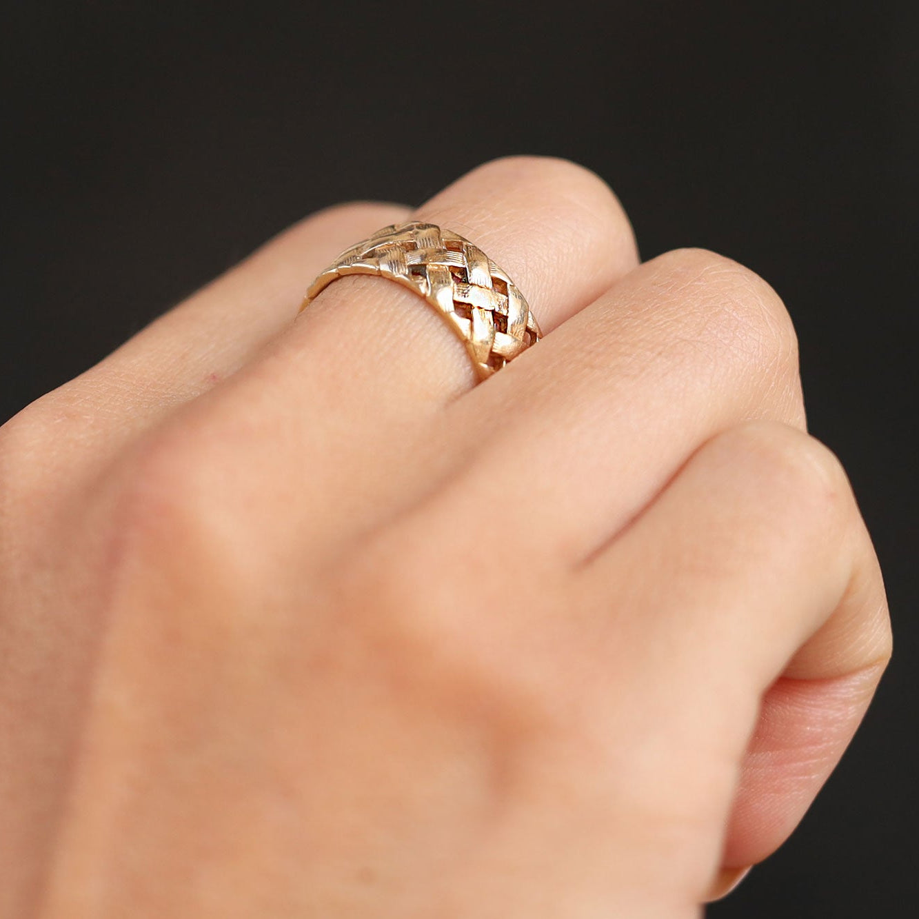 1960s Vintage Yellow Gold Braided Band