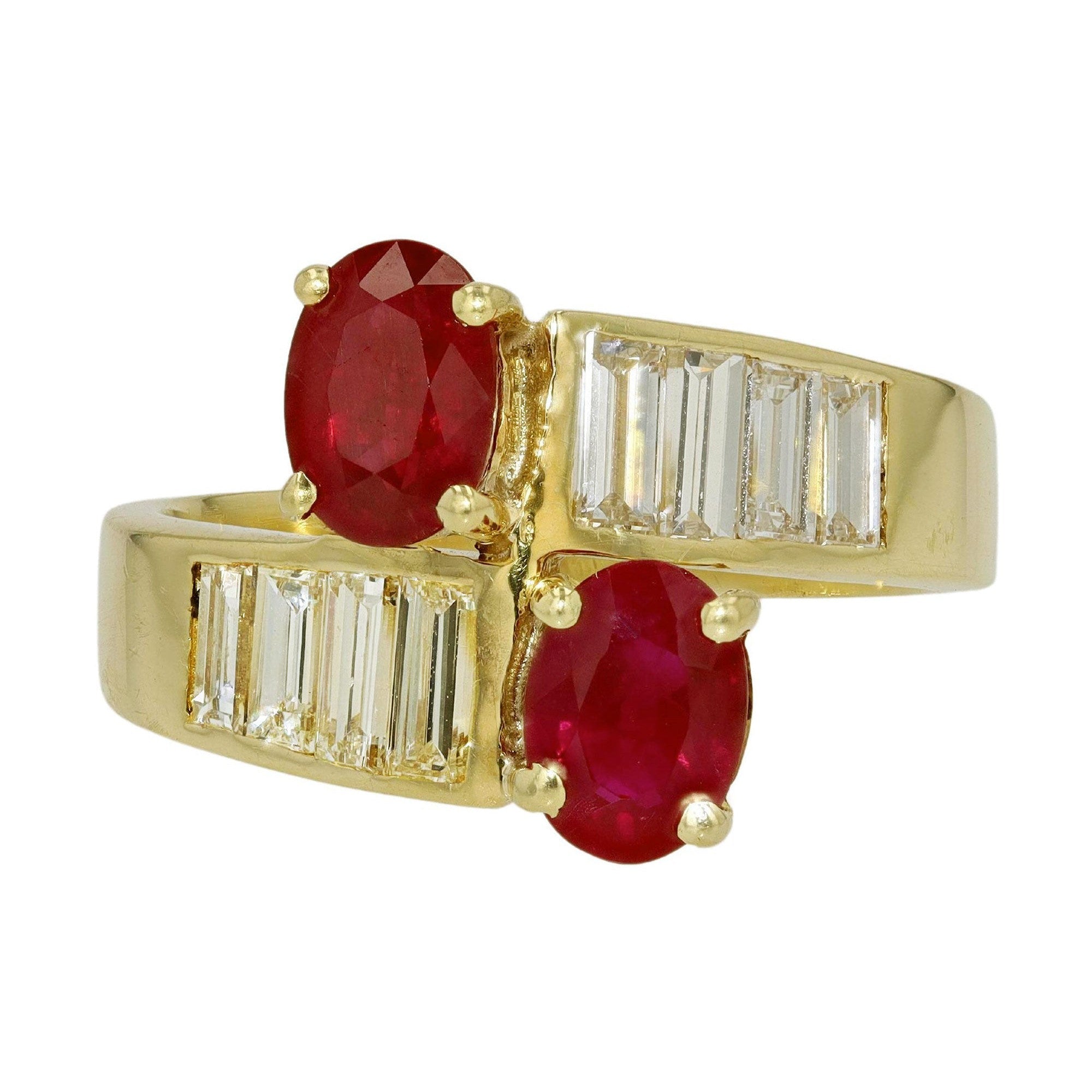 Ruby Toi et Moi Engagement Ring