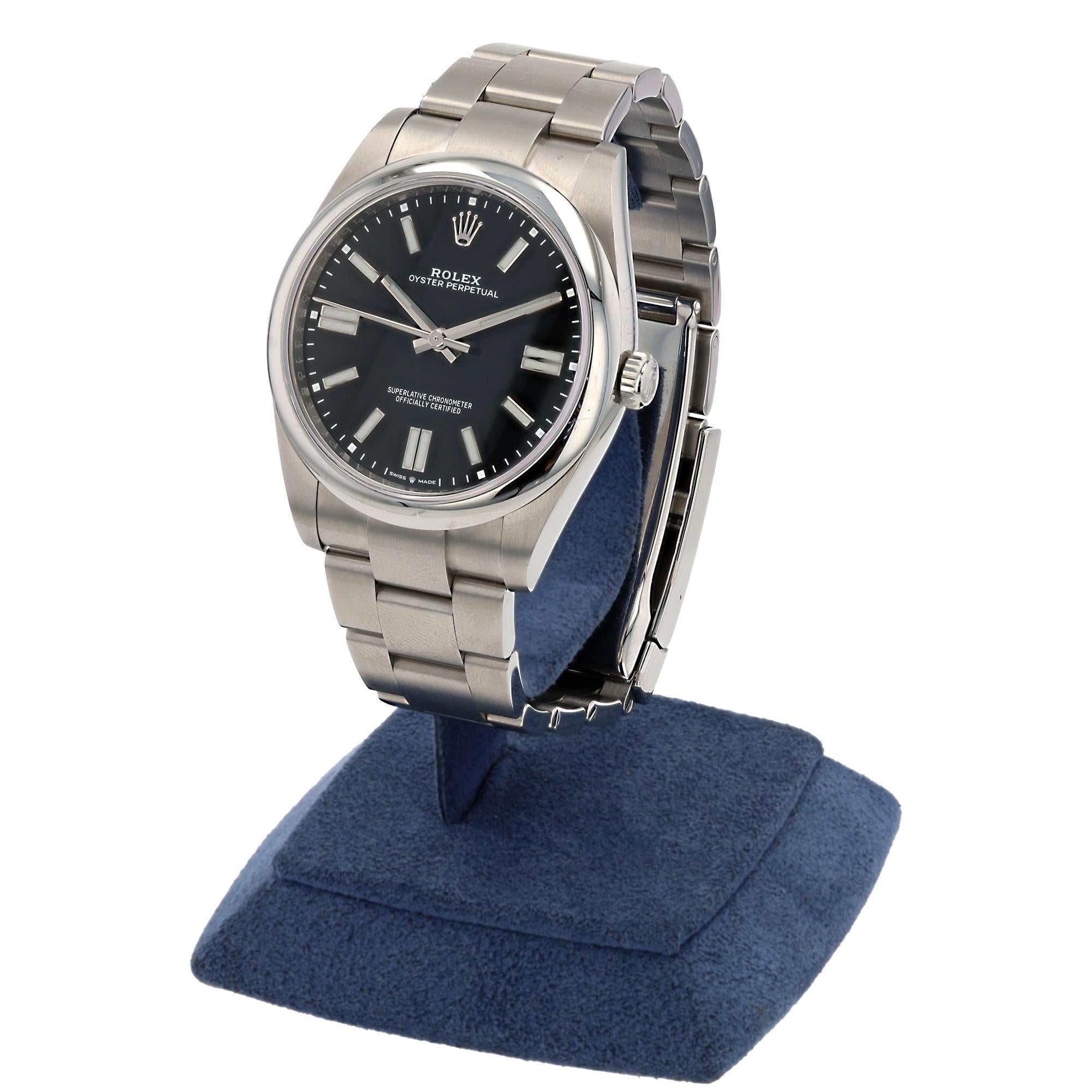 Rolex 41 SS Oyster Perpetual Black Dial 2022 Pre Owned