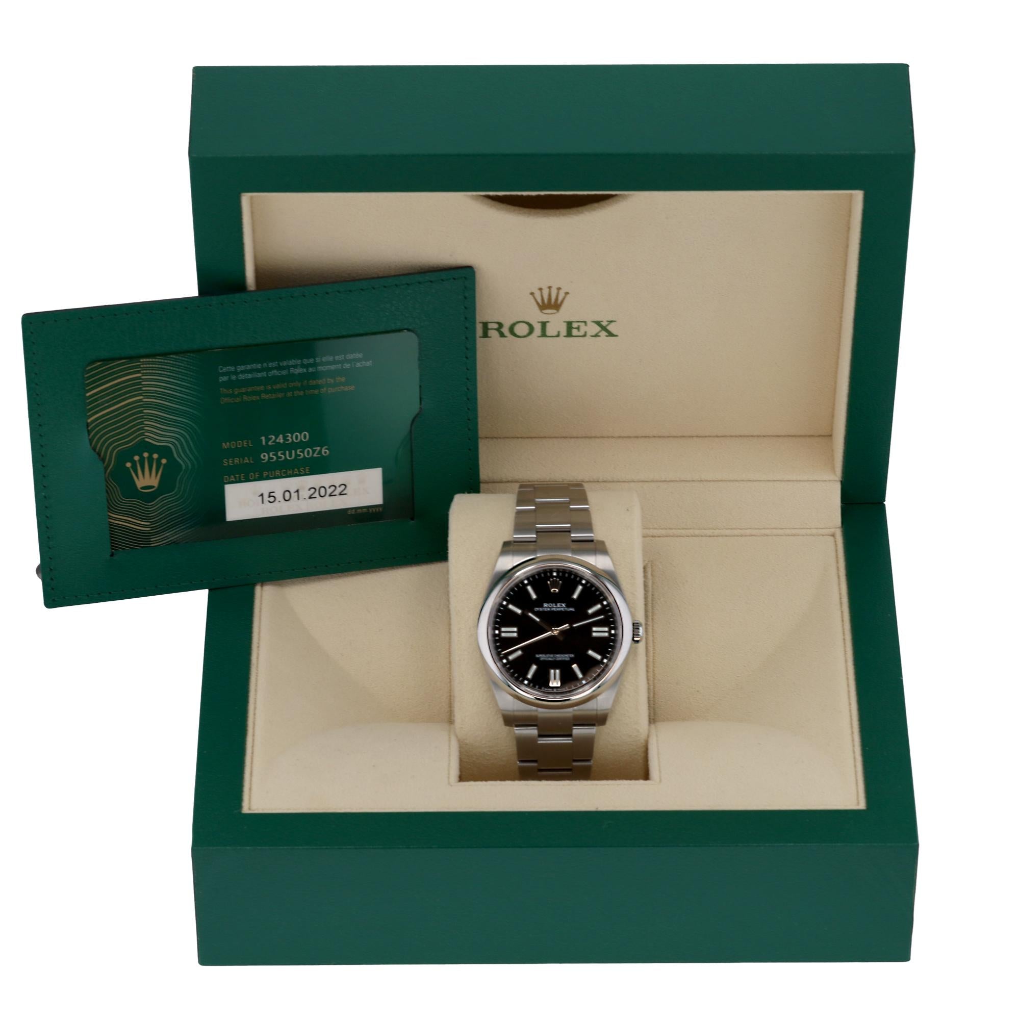 Rolex 41 SS Oyster Perpetual Black Dial 2022 Pre Owned