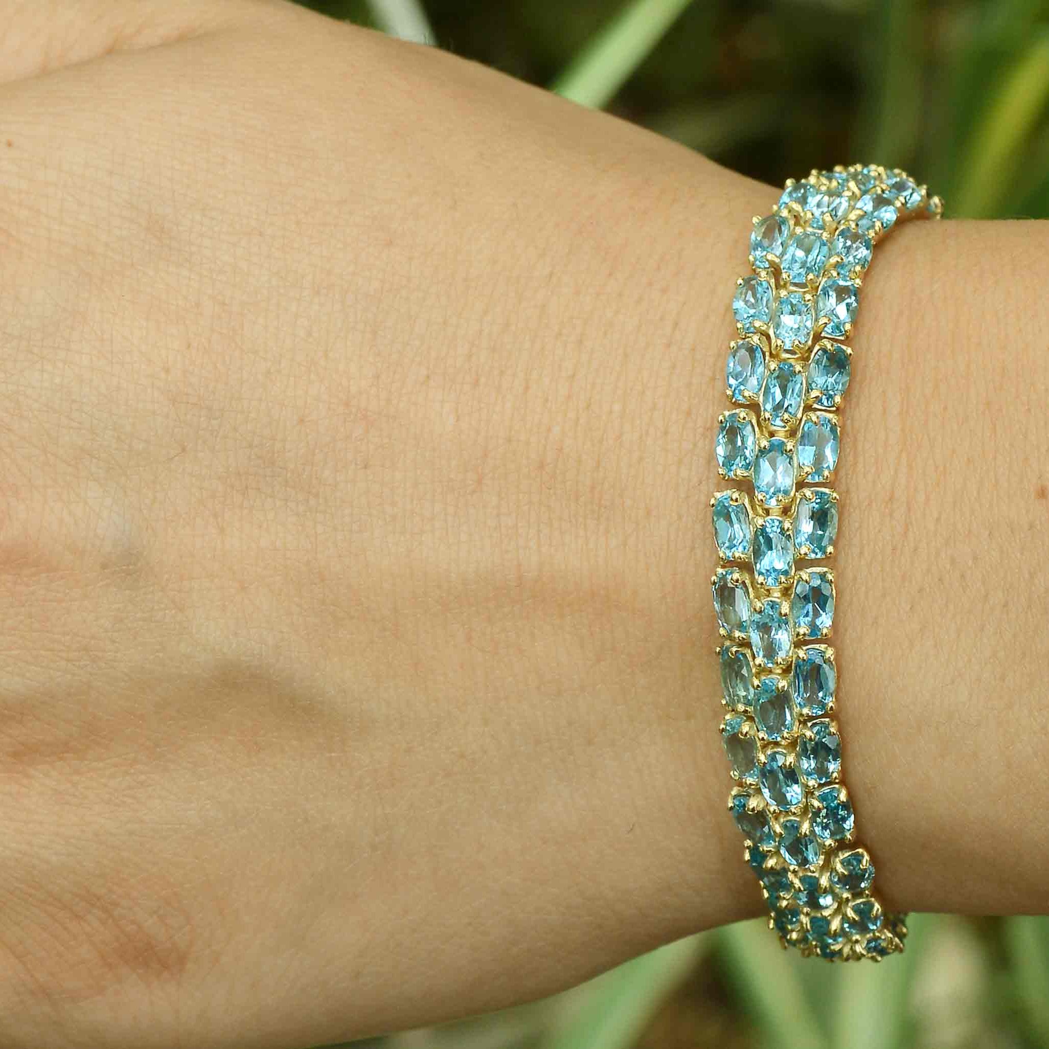 Gold Topaz Tennis Bracelet