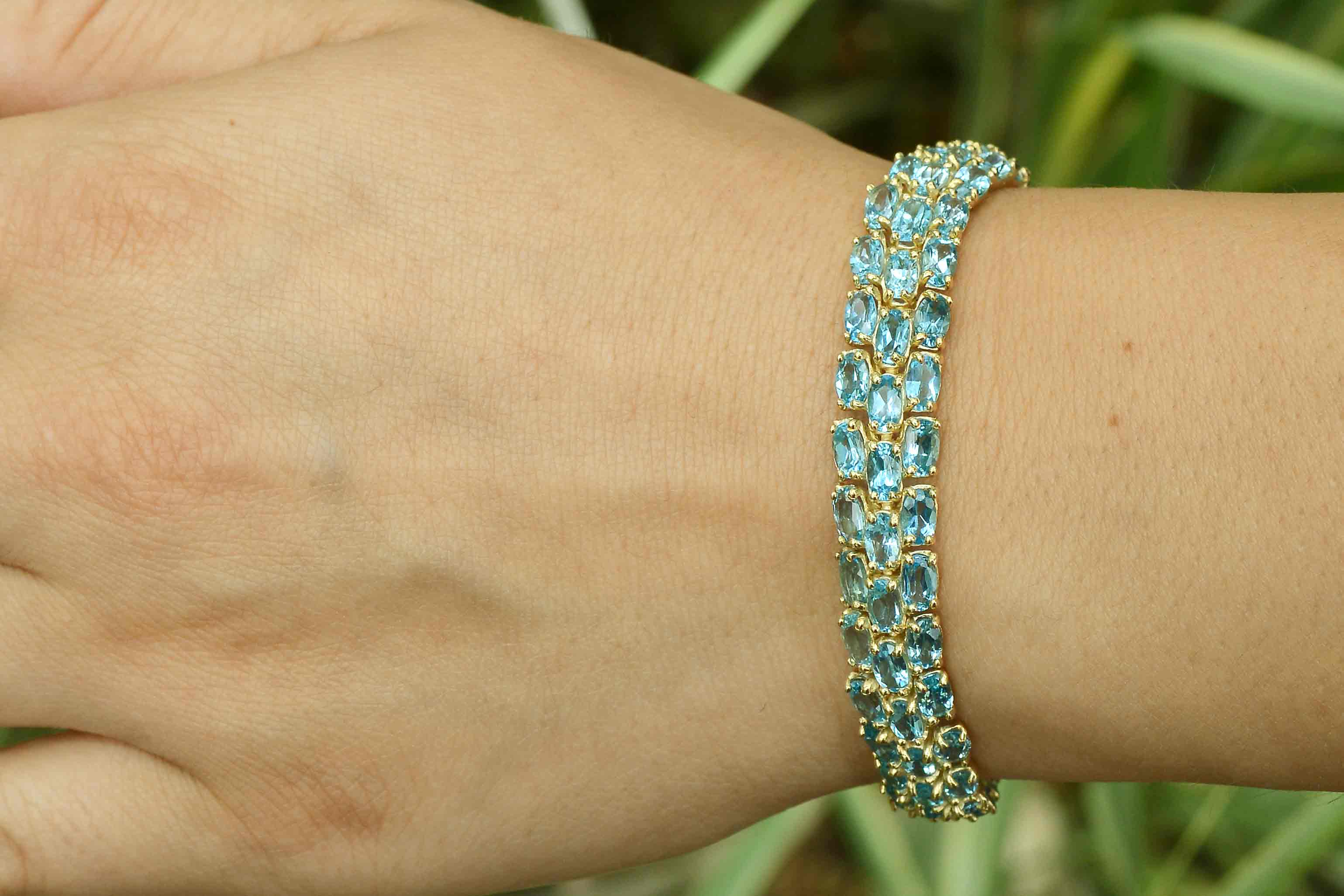 Gold Topaz Tennis Bracelet