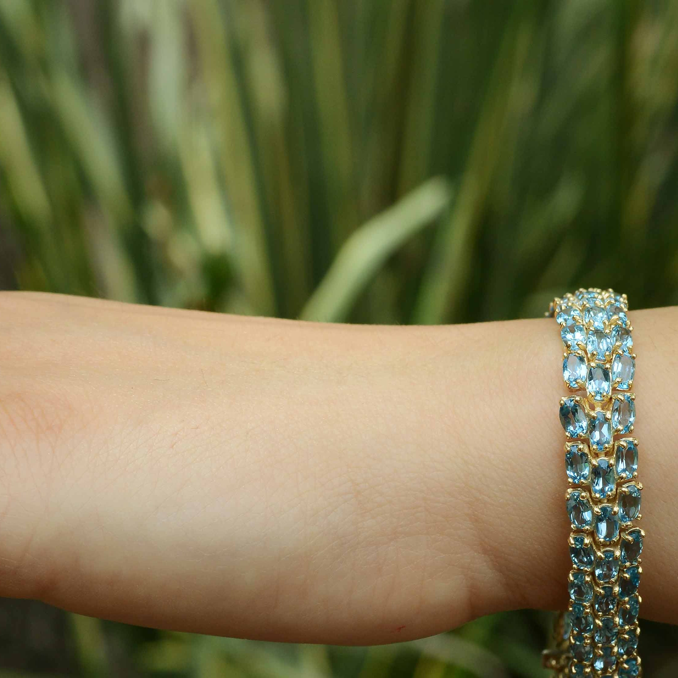 Gold Topaz Tennis Bracelet