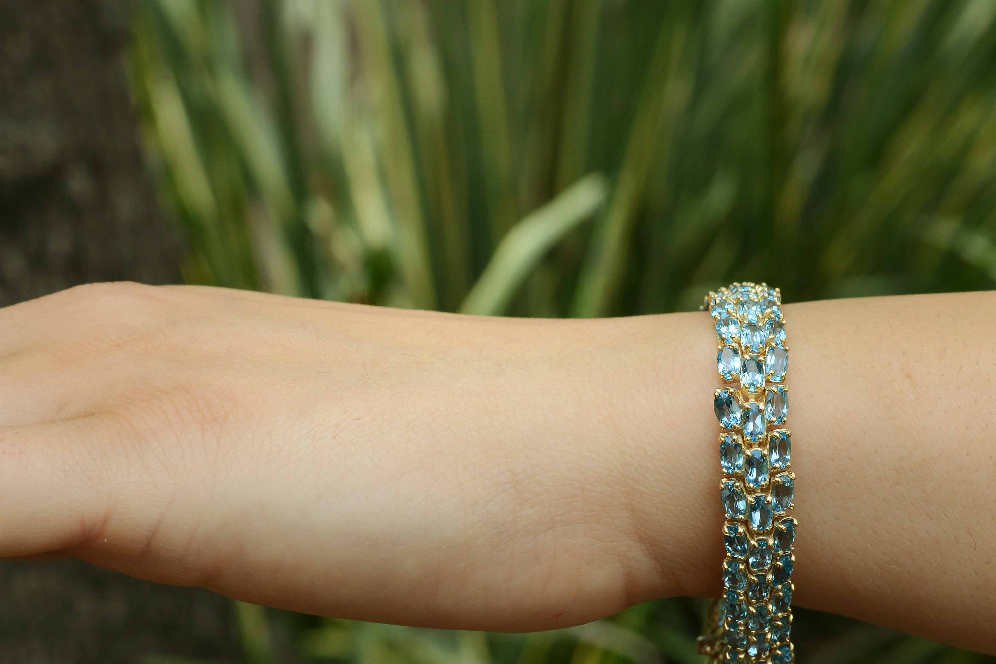 Gold Topaz Tennis Bracelet