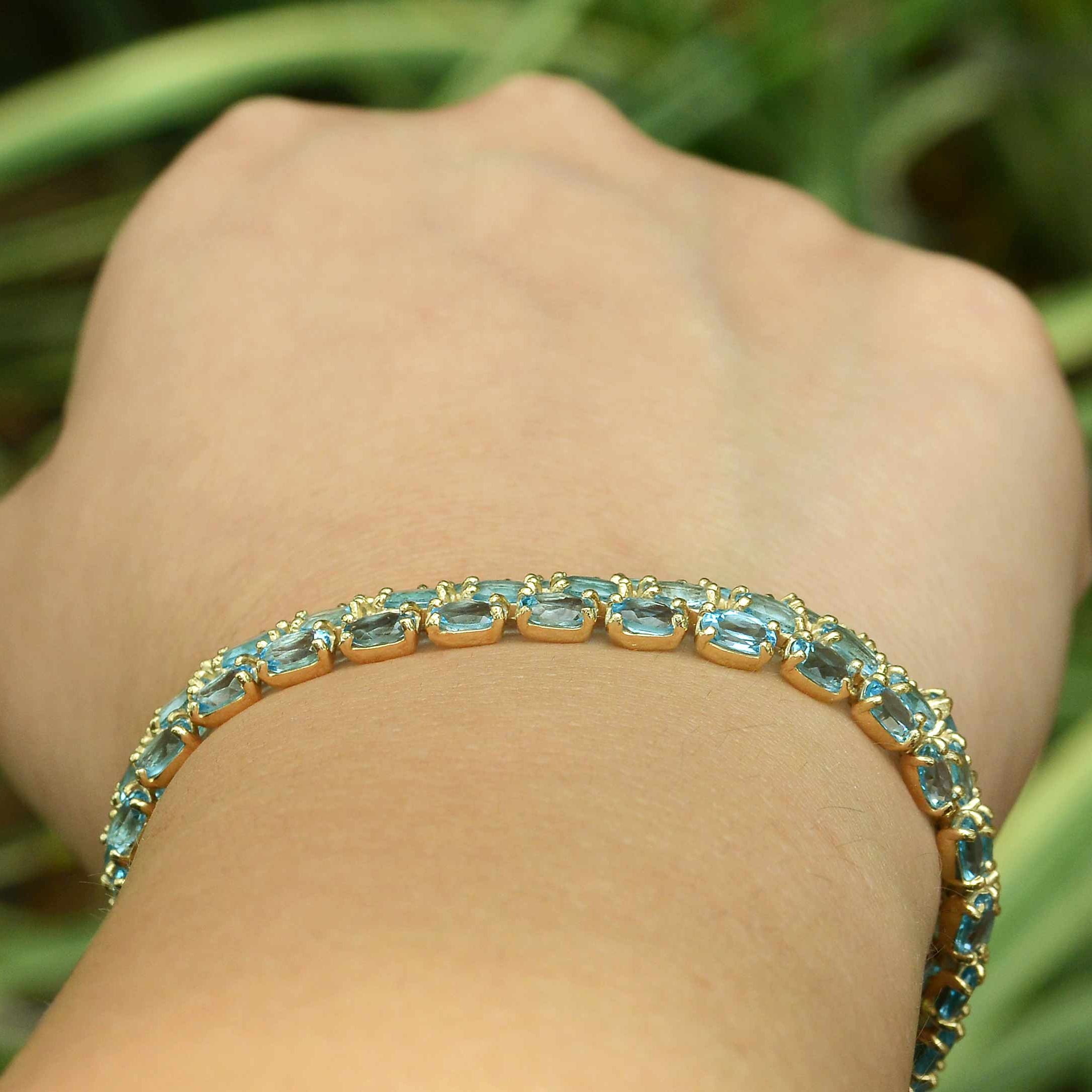 Gold Topaz Tennis Bracelet