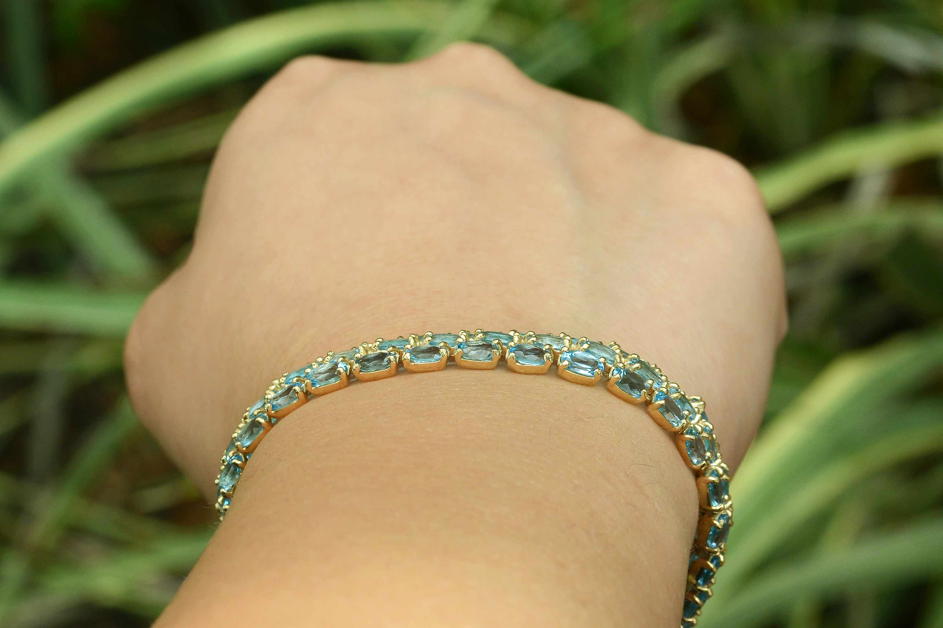 Gold Topaz Tennis Bracelet