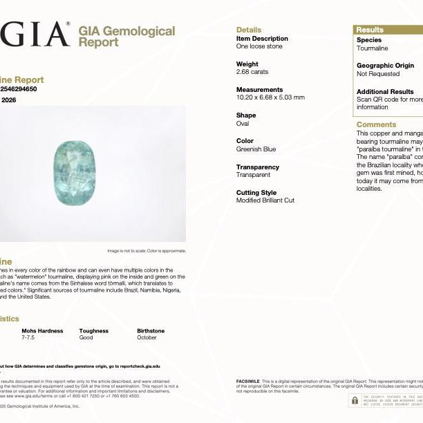 GIA Certified 2.68 Carat Paraiba Tourmaline & Diamond Engagement Ring