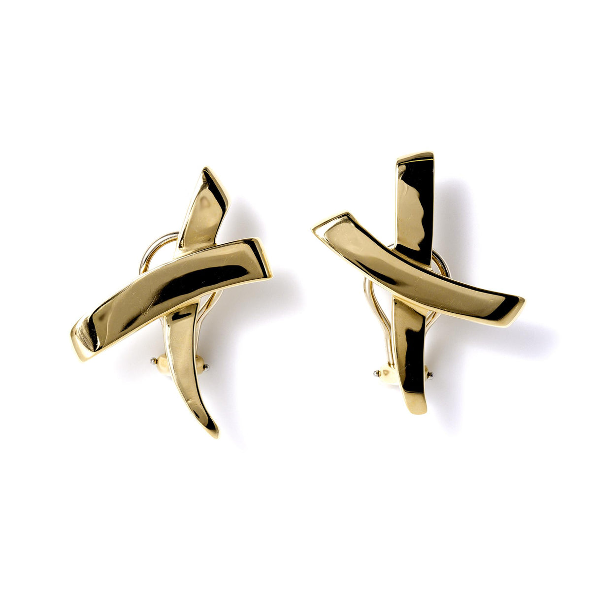 Vintage 1983 Tiffany & Co Paloma Picasso X Graffiti 18k Yellow Gold Earrings