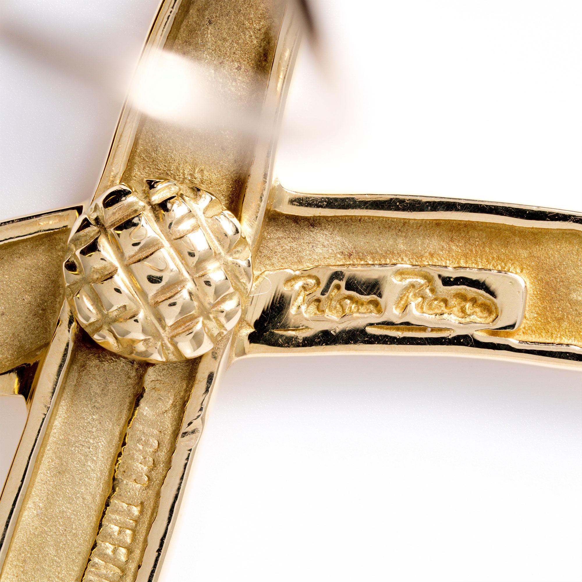 Vintage 1983 Tiffany & Co Paloma Picasso X Graffiti 18k Yellow Gold Earrings