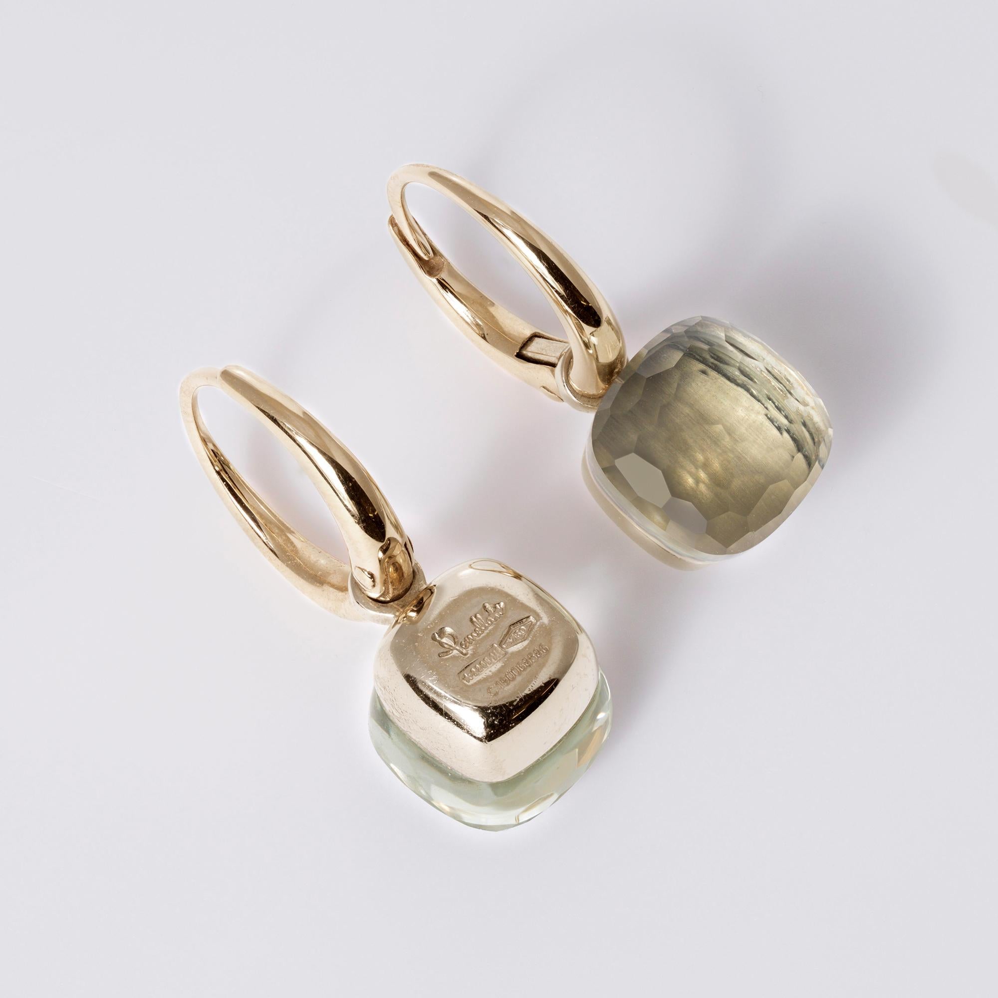 Pomellato Nudo Petit Prasiolite 18k Rose Gold Dangle Earrings
