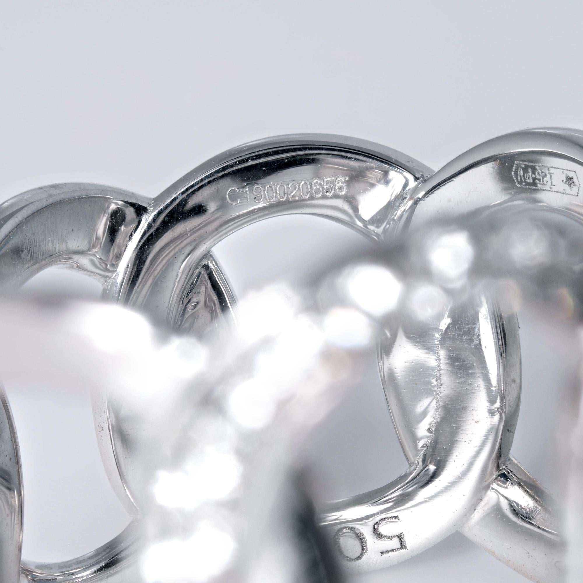 Estate Pomellato Brera Ring Wide White Gold Diamond Band