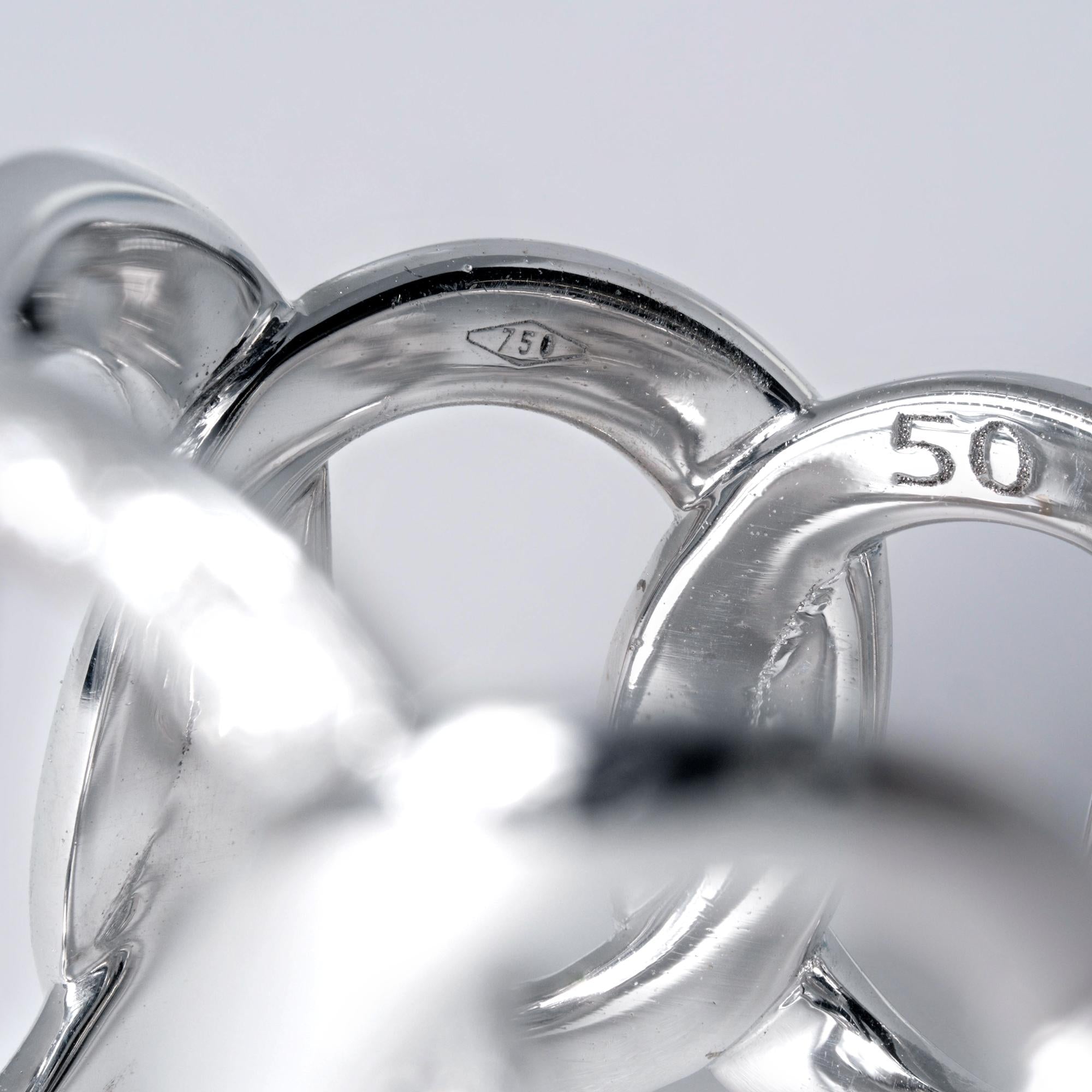 Estate Pomellato Brera Ring Wide White Gold Diamond Band