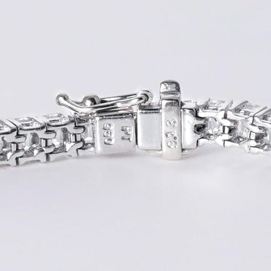 Estate 9 Carat Emerald Cut Diamond and Platinum Tennis Bracelet