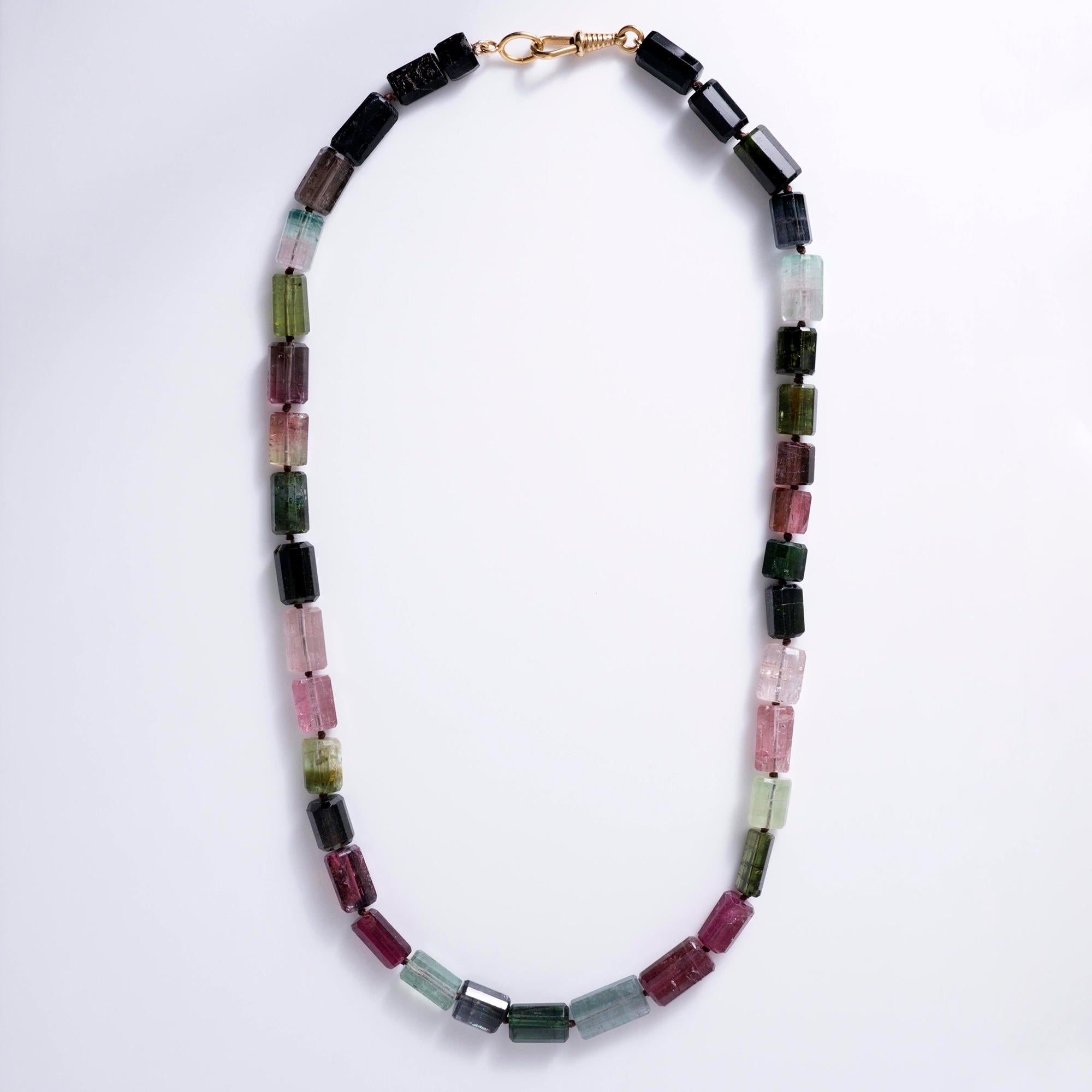 240 Carats Multi Color Raw Tourmaline Bead Strand