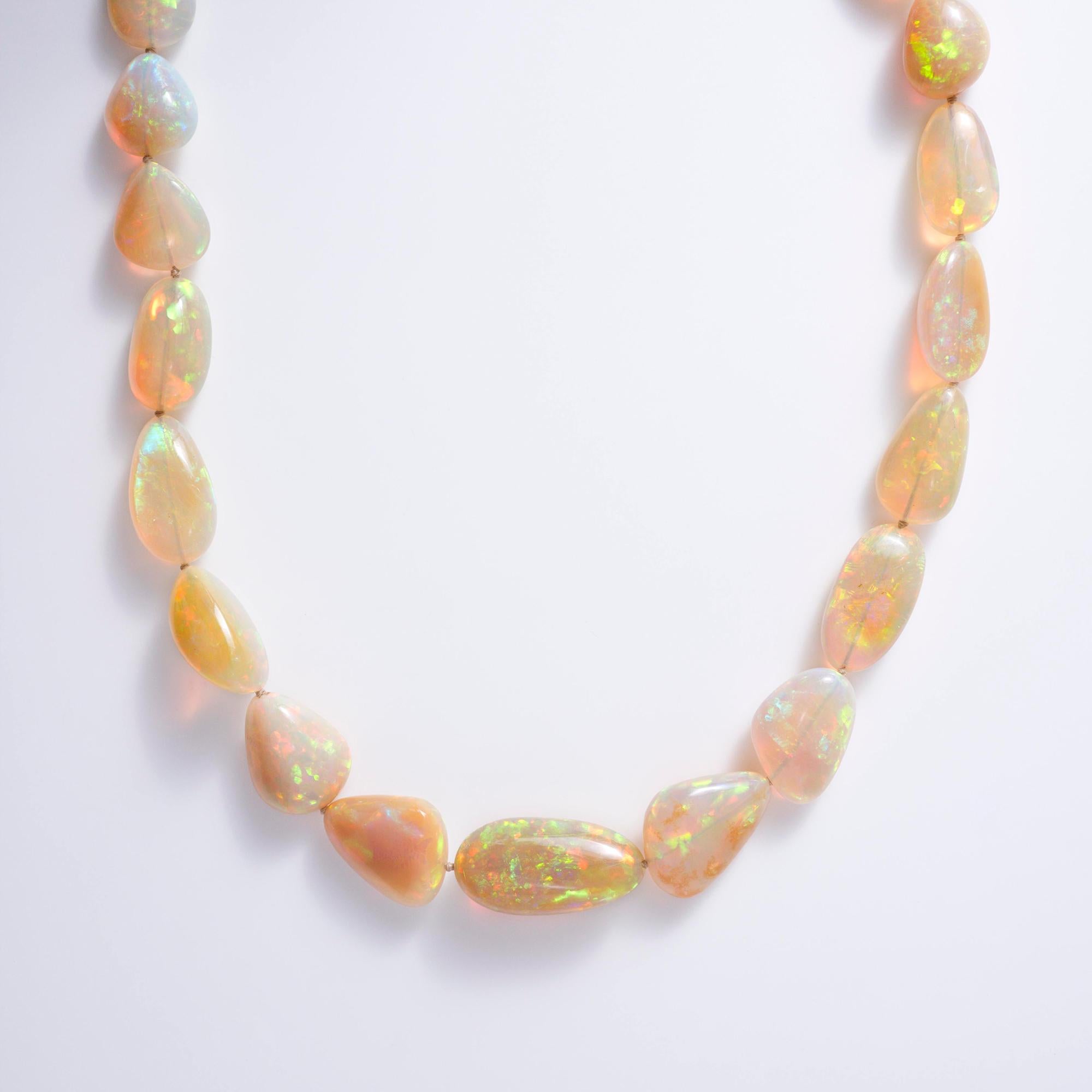 281 Carat Gem Quality Opal Beads Necklace