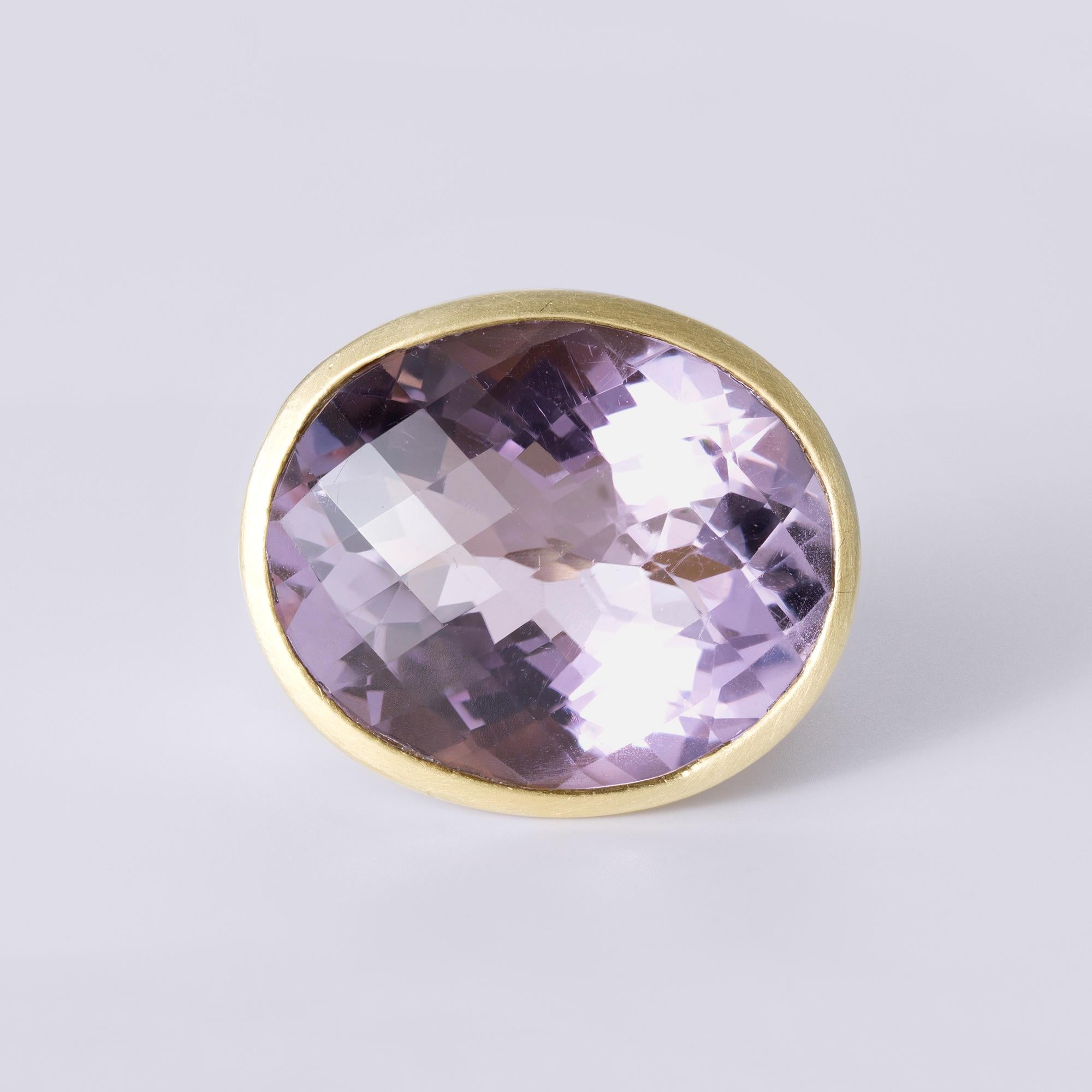 Estate Designer MAZ Bold 25 Carat Rose de France Amethyst Ring
