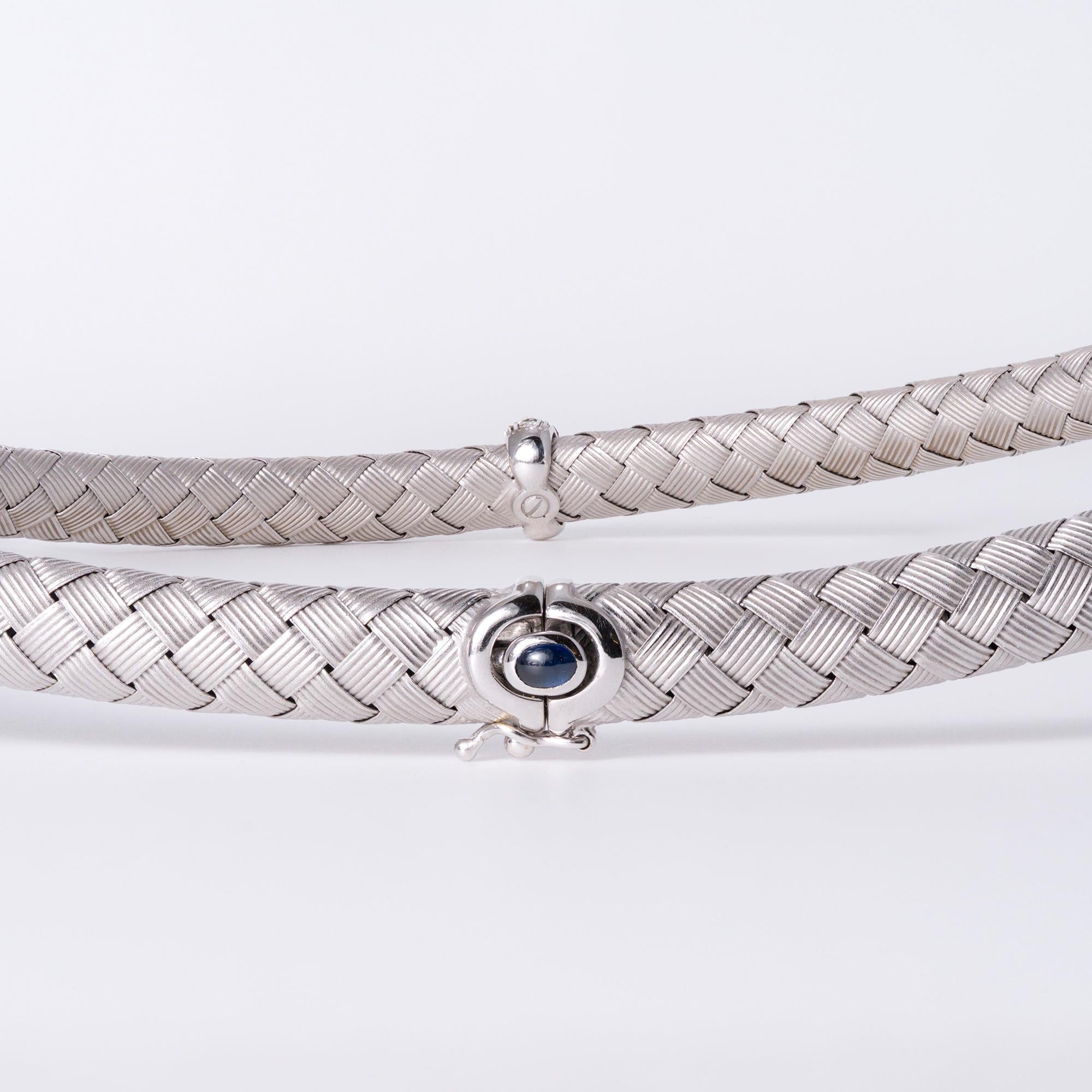 Roberto Coin 18k White Gold Silk Collection Diamond Choker Necklace