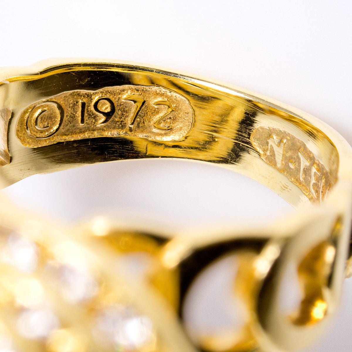 Original 1970s Teufel 2 Carat Triple Circle Diamond Spinner Ring