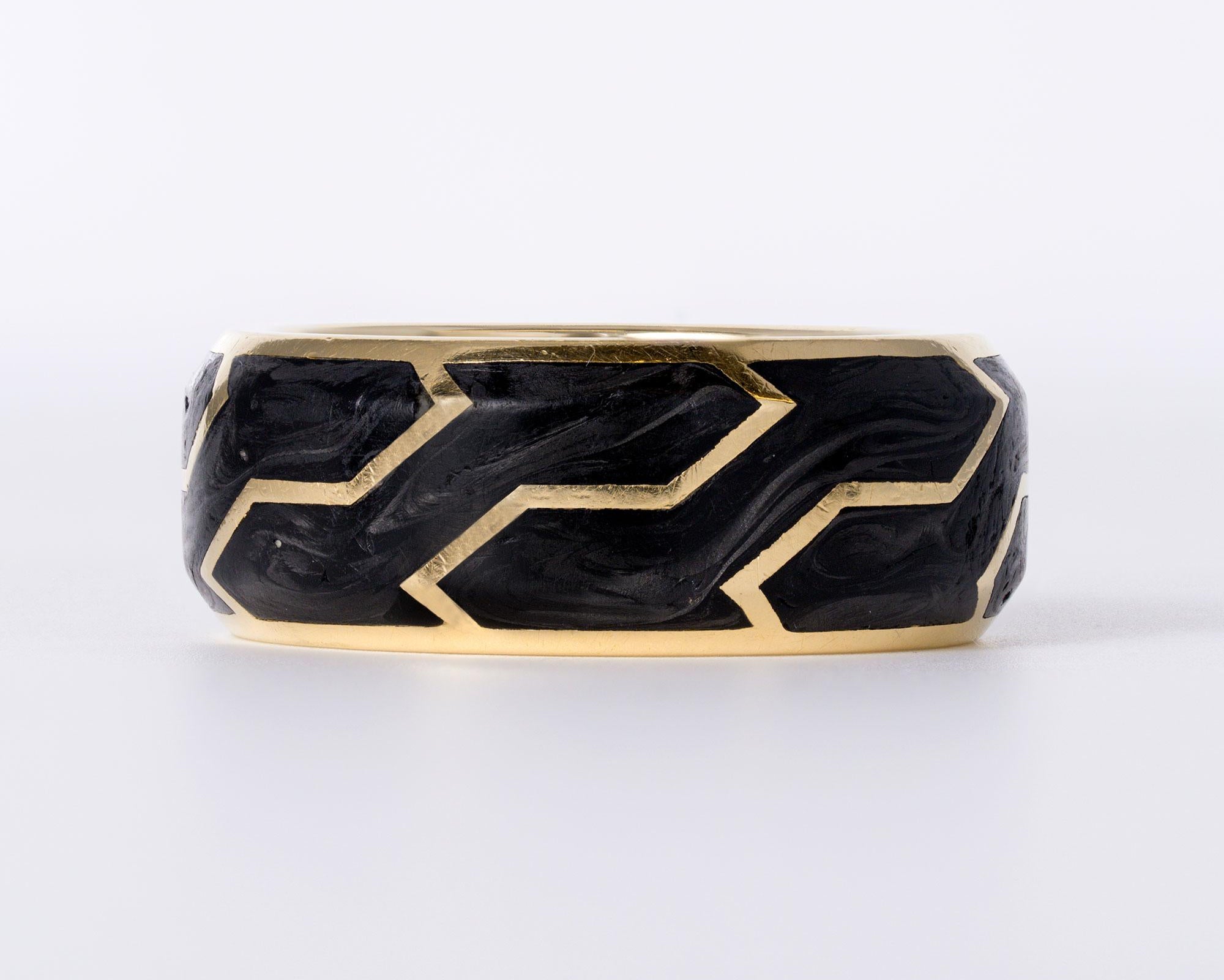 David Yurman 18k Gold Forged Carbon Unisex Band Size 7